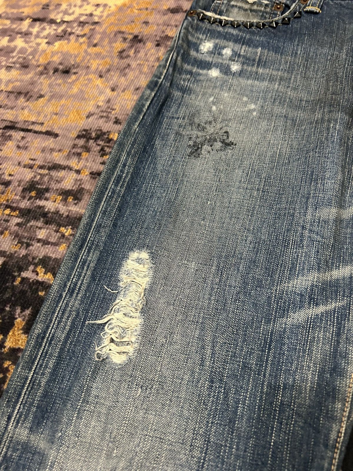 Hysteric Glamour Edwin Japan Studded Distressed Jeans Size US 32 / EU 48 - 8 Thumbnail