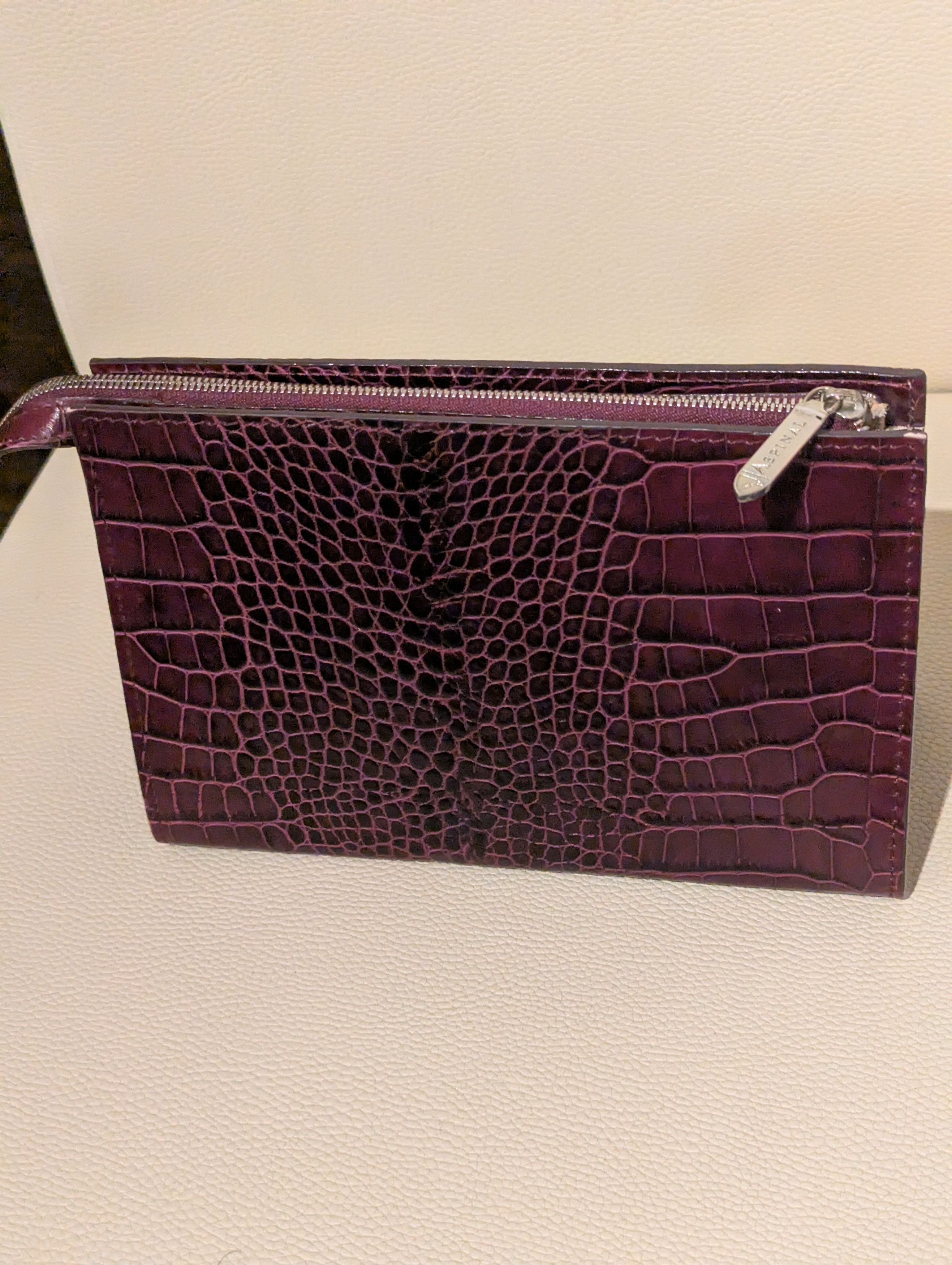 Aspinal of London Purple crocodile effect clutch with vanity wallet/mirror Size ONE SIZE - 4 Thumbnail