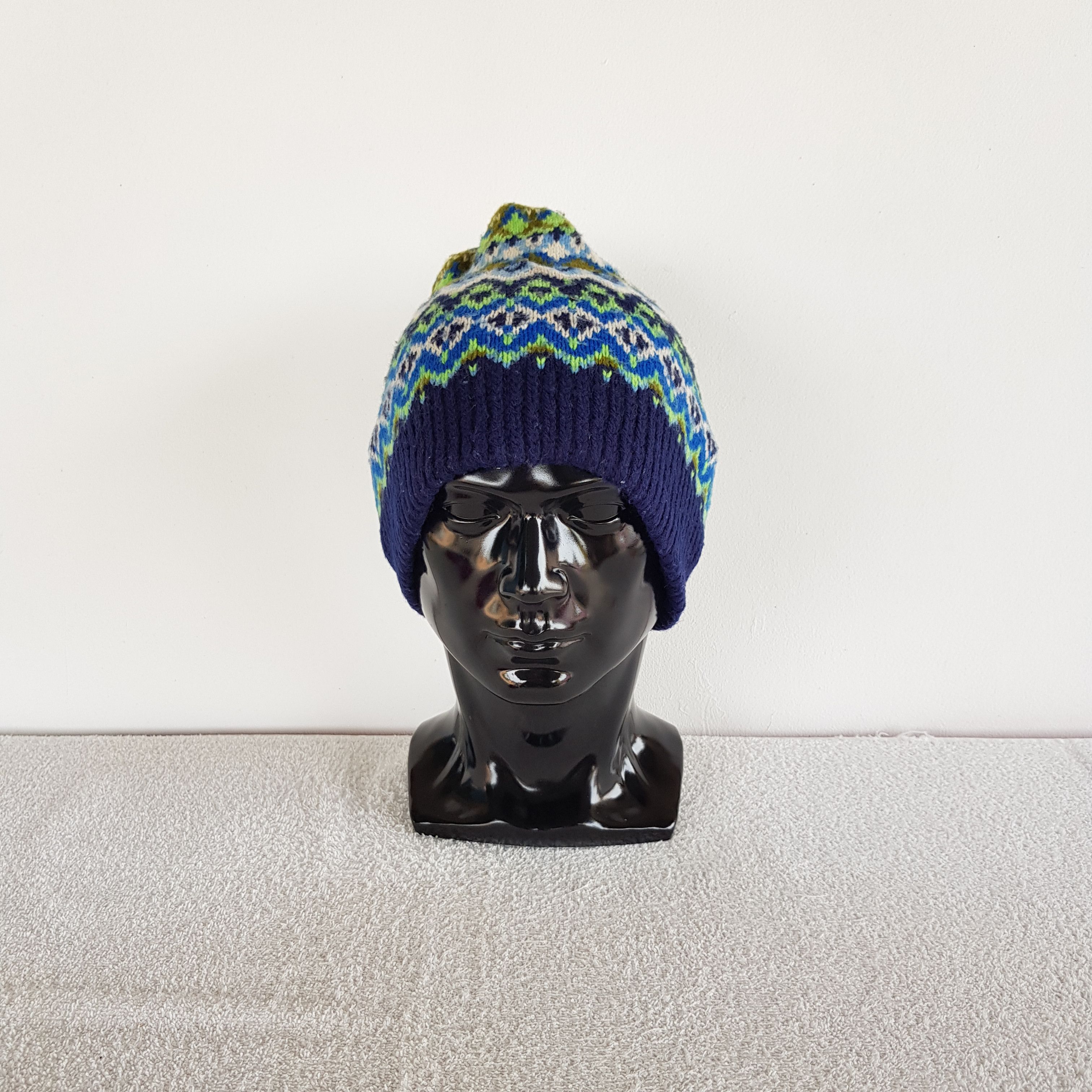 Japanese Brand Vintage Japanese Psychedelic Beanie Motif Snow Caps Hats Size ONE SIZE - 2 Thumbnail