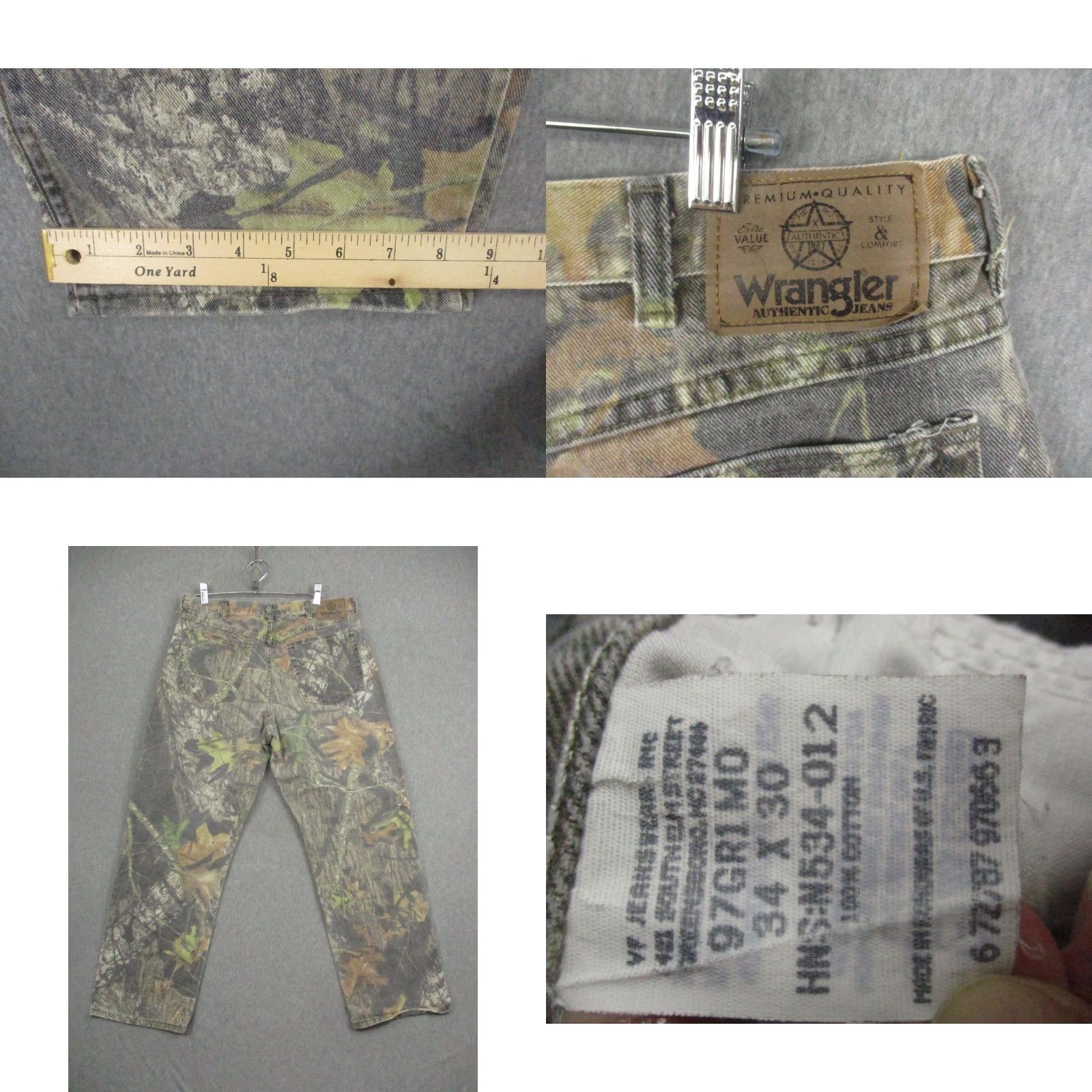 Wrangler VINTAGE Wrangler Jeans Mens 34x30 Camouflage Camo Hunting Double Knee Workwear Outdoor Denim Cotton Jeans Mens 34x30 Camouflage Size US 34 / EU 50 - 8 Thumbnail