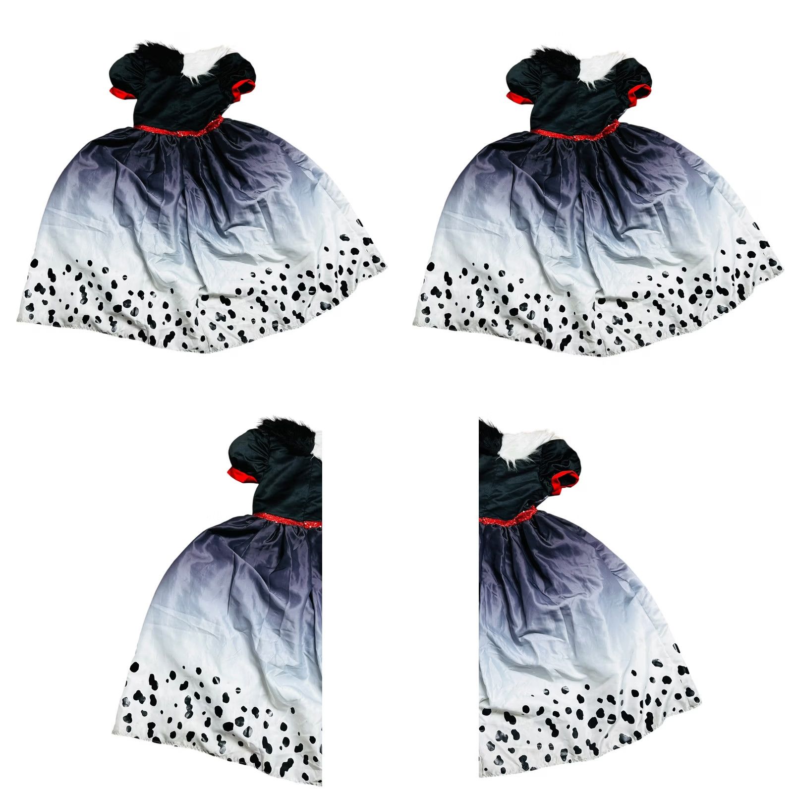Disney VINTAGE Disney Cruella De Vil Girl's Faux Fur Dress Costume M Halloween Dress Black Girls Size ONE SIZE - 8 Thumbnail