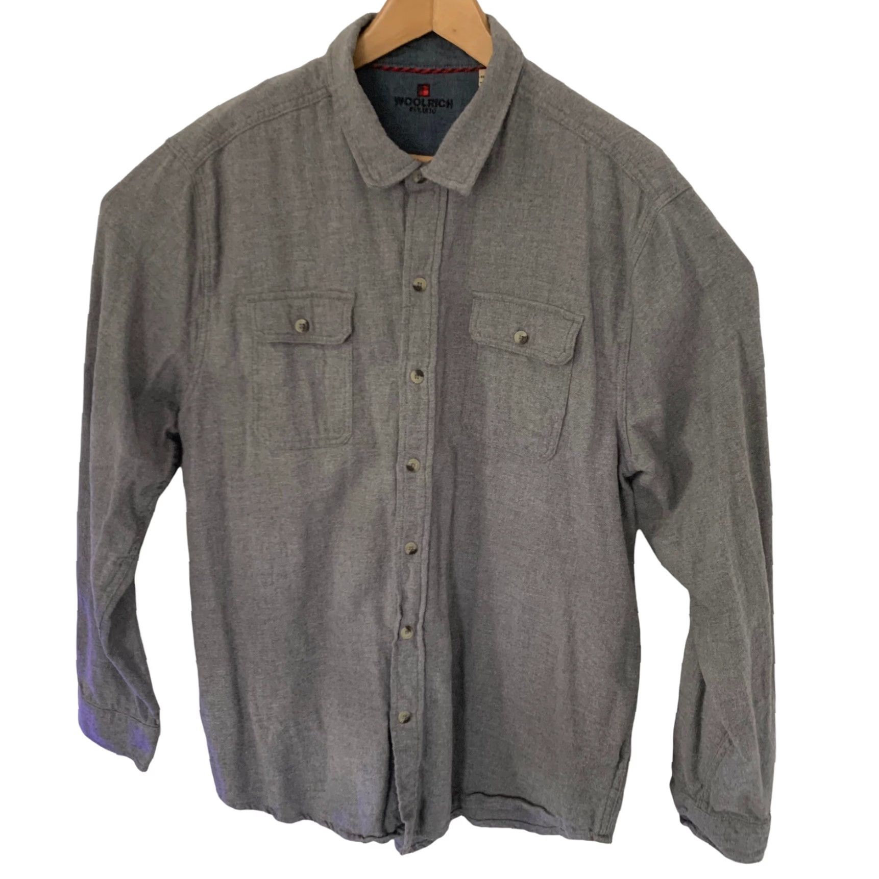 Vintage Woolrich Shirt Mens 2XL Flannel Long Sleeve Button-Up Casual Workwear Gray Outdoors Cotton Size US XXL / EU 58 / 5 - 6 Thumbnail