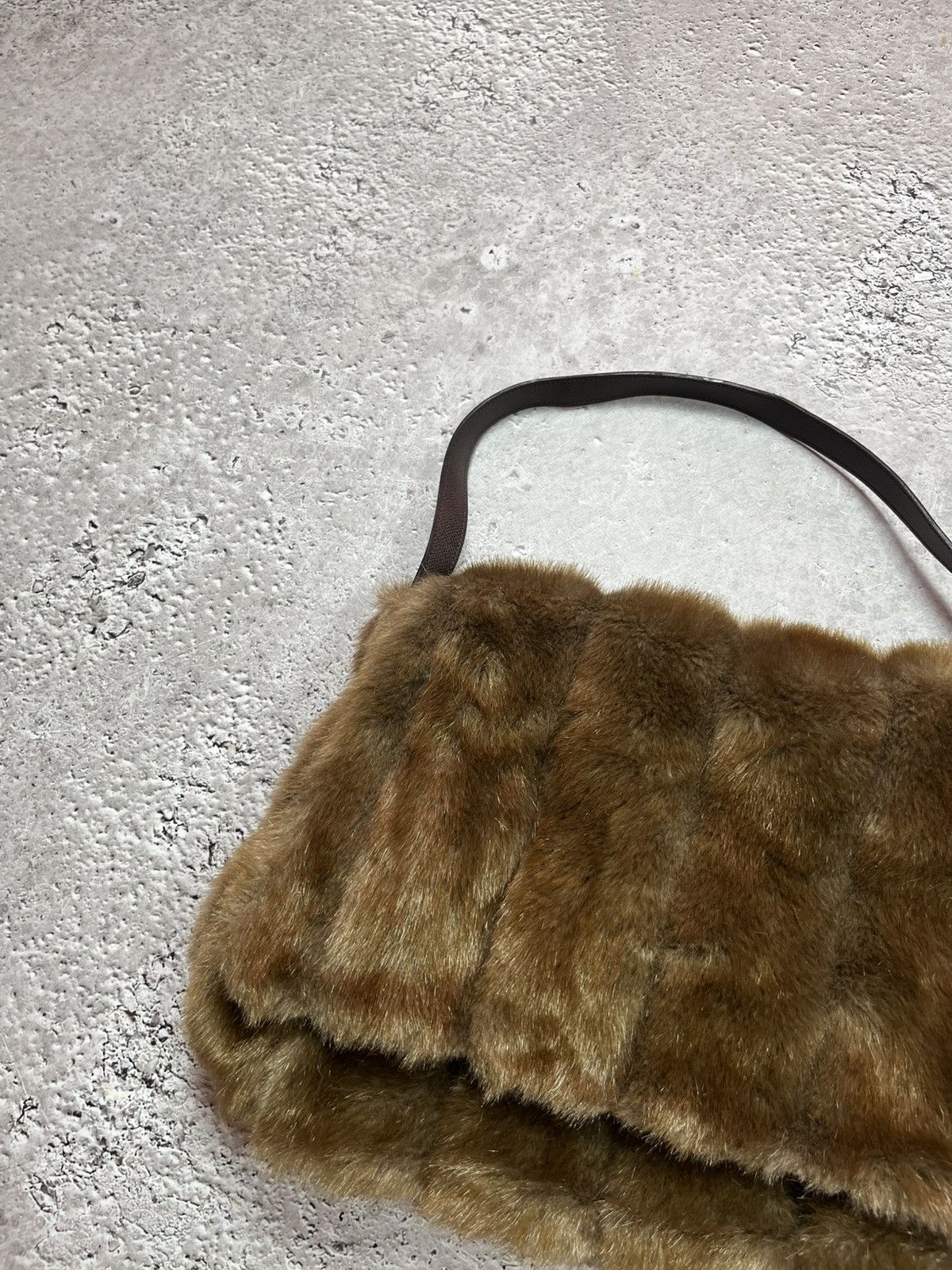 Other Y2K Faux Fur Brown Shoulder Bag 42x28 cm Vintage Style Size ONE SIZE - 3 Thumbnail