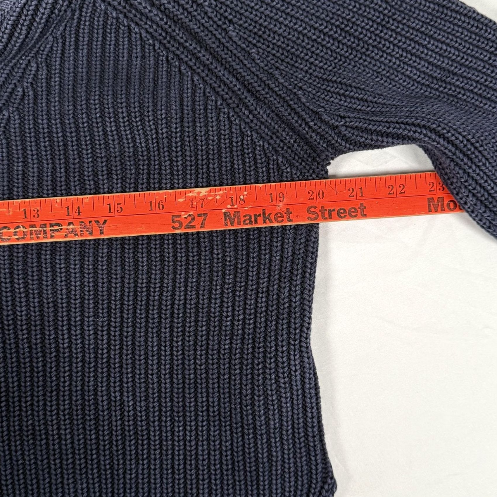 Vintage Fate Sweater Womens Medium Navy Blue V Neck Lace Up Sleeve Cotton Knit Ribbed Size M / US 6-8 / IT 42-44 - 6 Thumbnail
