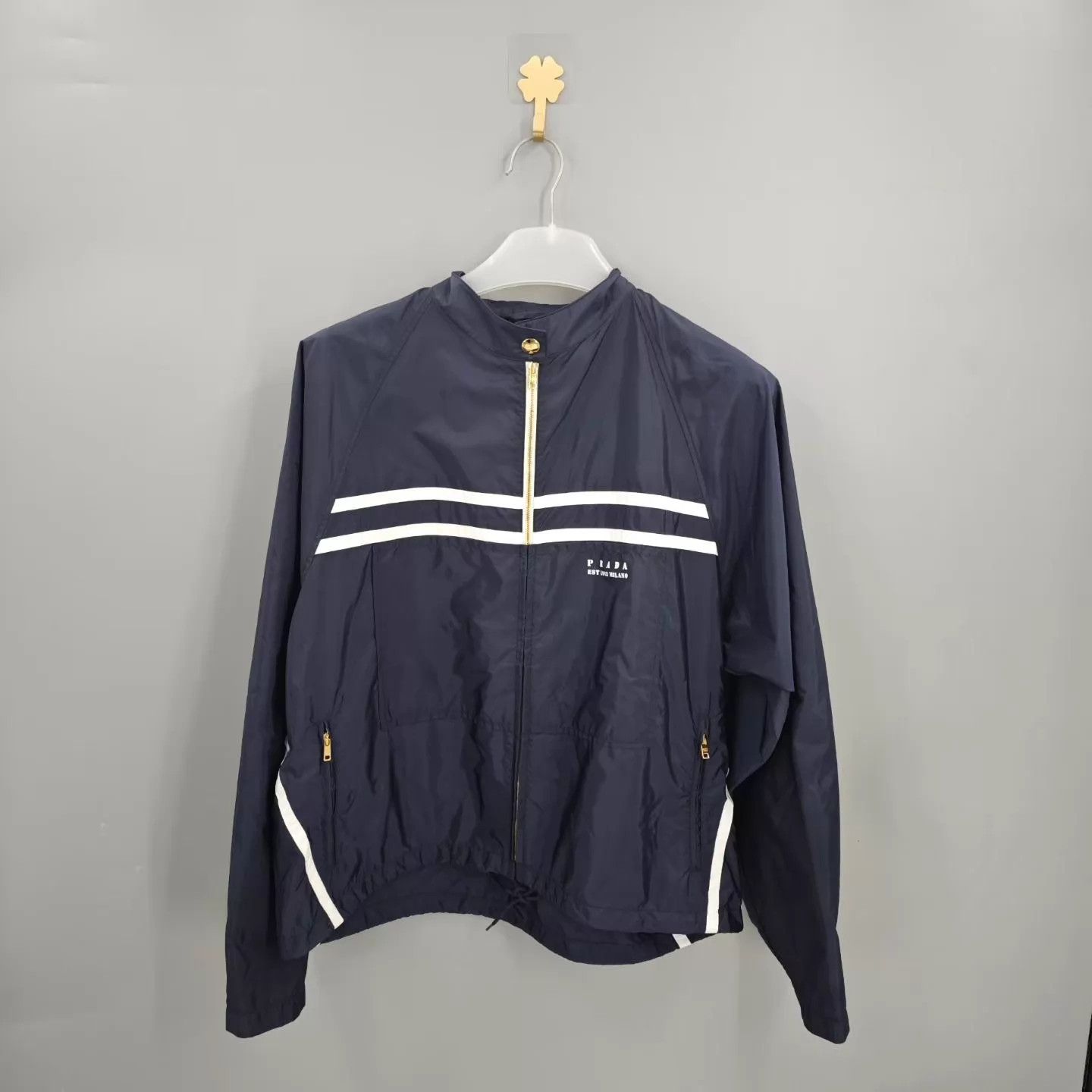 Prada PRADA FW25 Recycled Nylon Zip Women's Blue Jacket Size S / US 4 / IT 40 - 1 Thumbnail