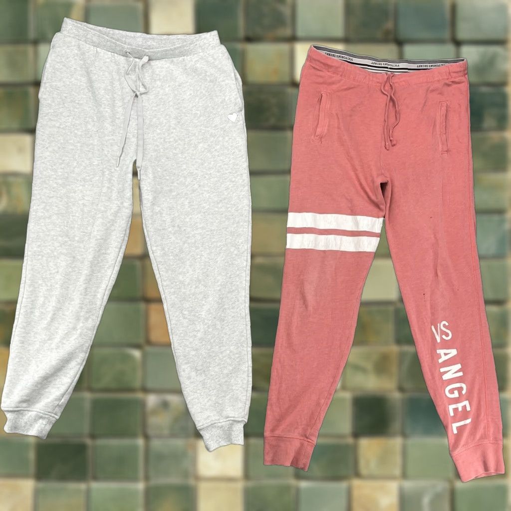 VINTAGE Vicoria Secret Jogger Sweatpants LOT Womens Medium Sportswear Y2K Athleisure Pink 90s Chic Athletic