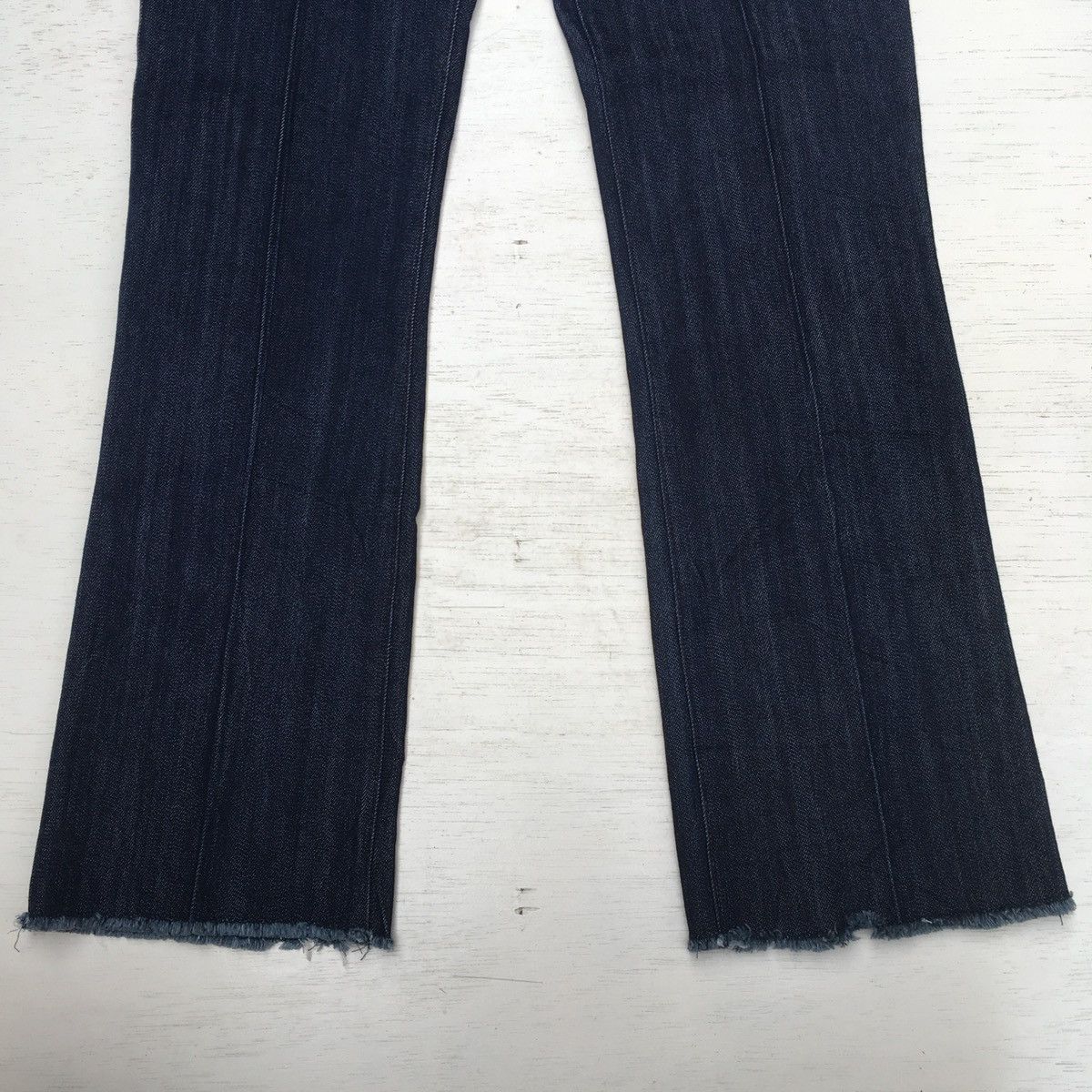 Japanese Brand BACK NUMBER FLARE MINI BOOTCUT JEANS RELEASE HEM WOMEN Size 29" - 9 Thumbnail