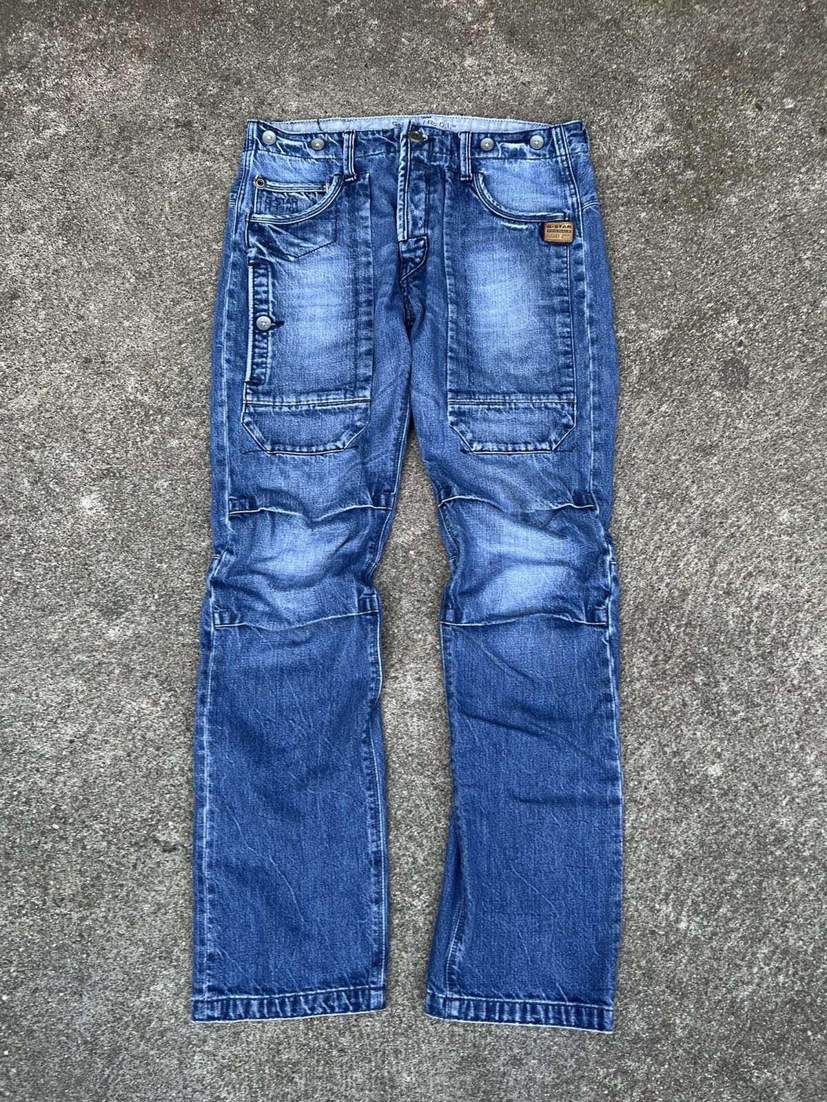 Balmain Vintage G Star Balmain Style Buckle Back Denim Jeans Size US 32 / EU 48 - 1 Thumbnail