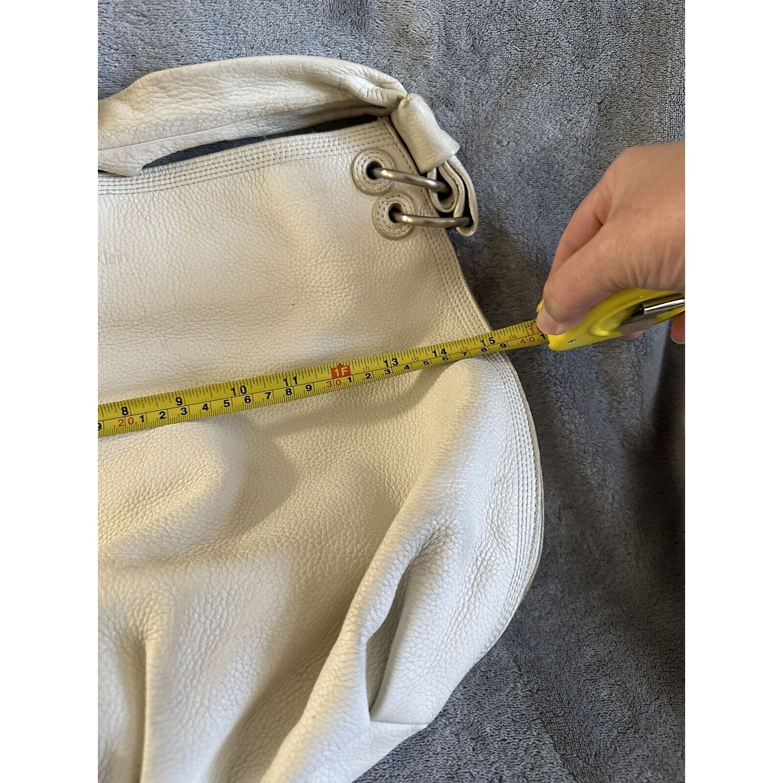 Calvin Klein VTG Tote Calvin Klein Pebble Leather, Hobo Bag Slouchy Purse Size ONE SIZE - 2 Thumbnail