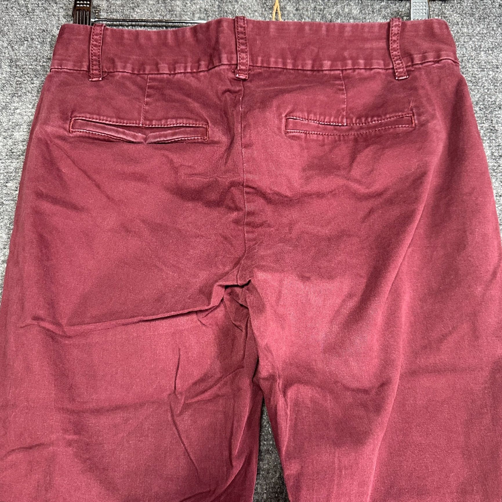 J.Crew VINTAGE J.CREW Pants Womens 2 Laney Skinny Chino Maroon Red Cotton Stretch Pockets Size 26" / US 2 / IT 38 - 7 Thumbnail