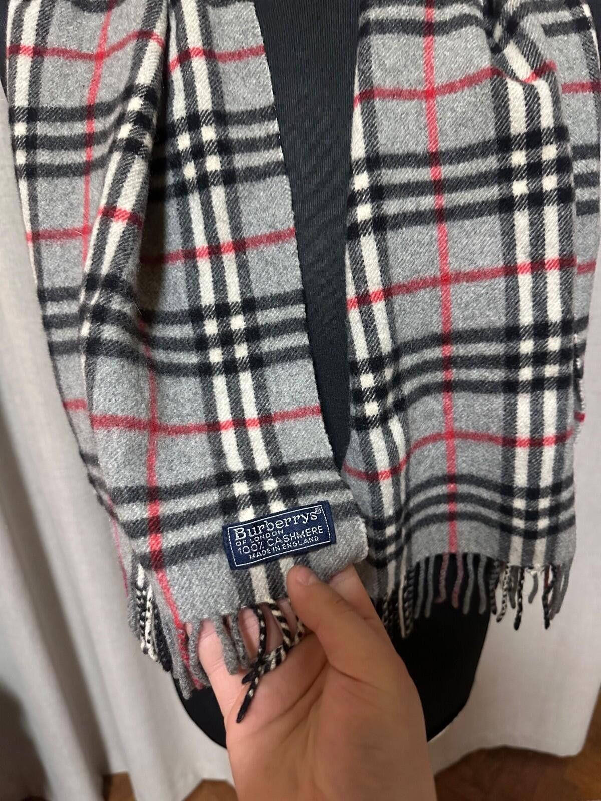 Burberry BURBERRY Gray Classic Nova Check Scarf Pure Cashmere England Size ONE SIZE - 3 Thumbnail