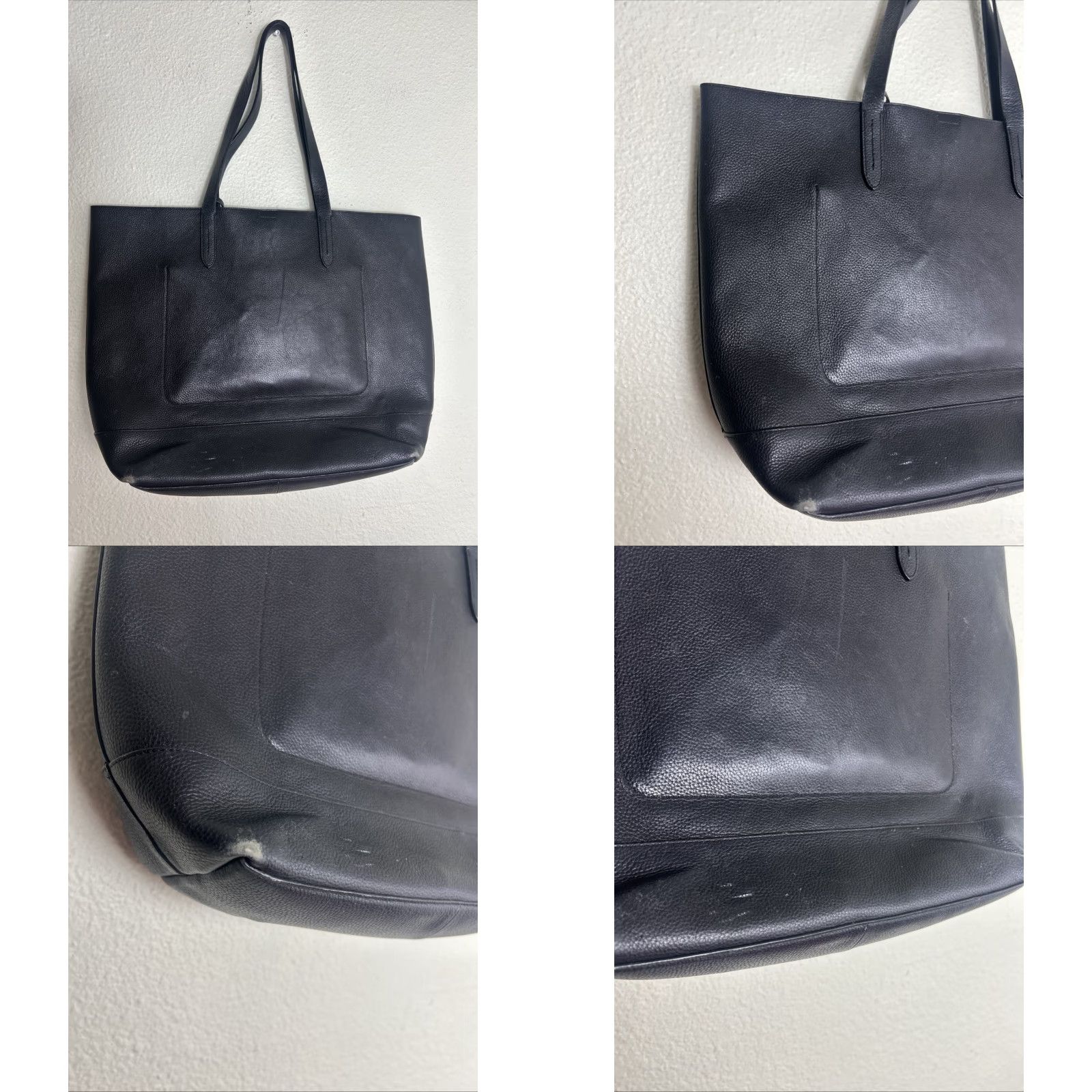 Cole Haan Cole Haan Tote Bag Large Black Pebbled Leather Double Handle Signs Of Wear Size ONE SIZE - 9 Thumbnail