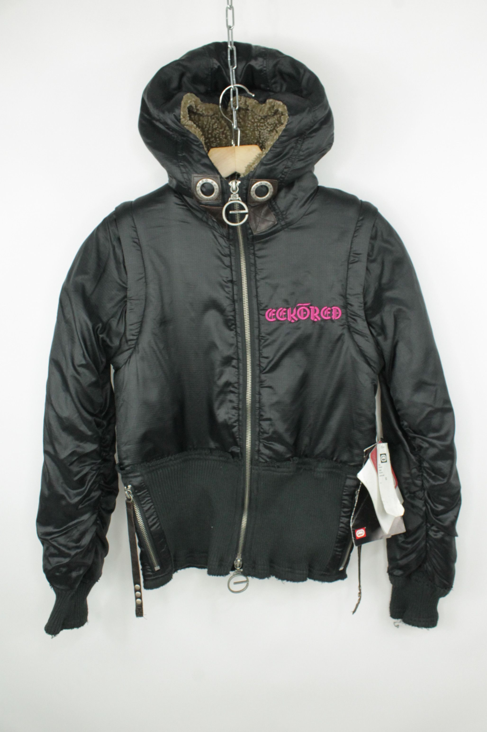 Ecko Unltd. Vintage Ecko Red Sleeves Zip Off Black Jacket Women's Size XS / US 0-2 / IT 36-38 - 1 Thumbnail