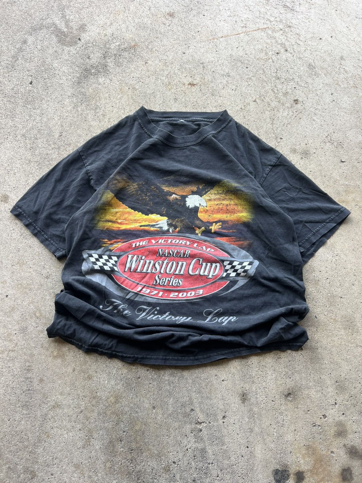 NASCAR Vintage Y2K Faded Black NASCAR Winston Cup Racing Tee Shirt Size US L / EU 52-54 / 3 - 1 Thumbnail