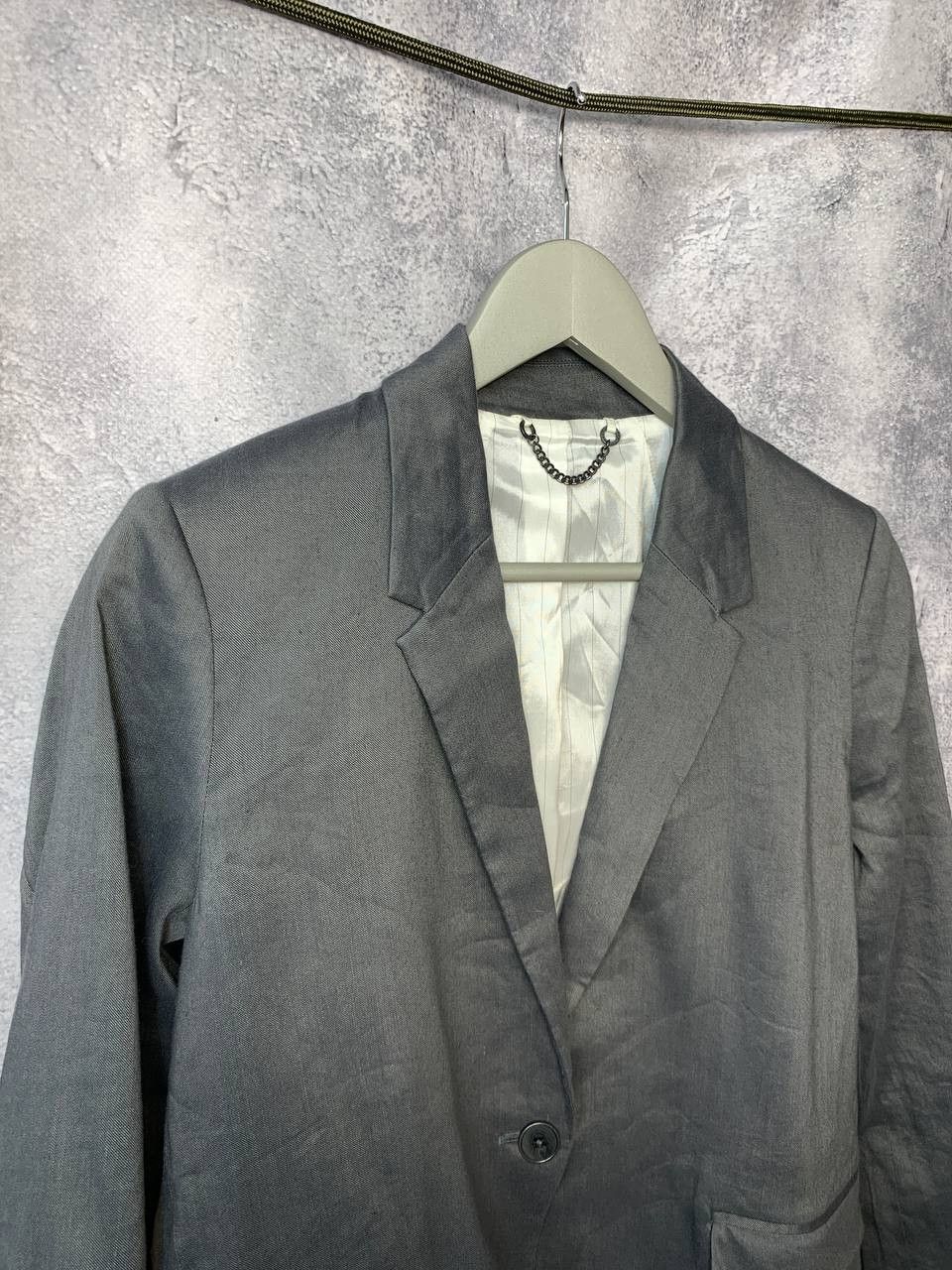 Jigsaw RRP £260 Jigsaw Grey Linen Viscose Elastane Blend Blazer Size M / US 6-8 / IT 42-44 - 3 Thumbnail