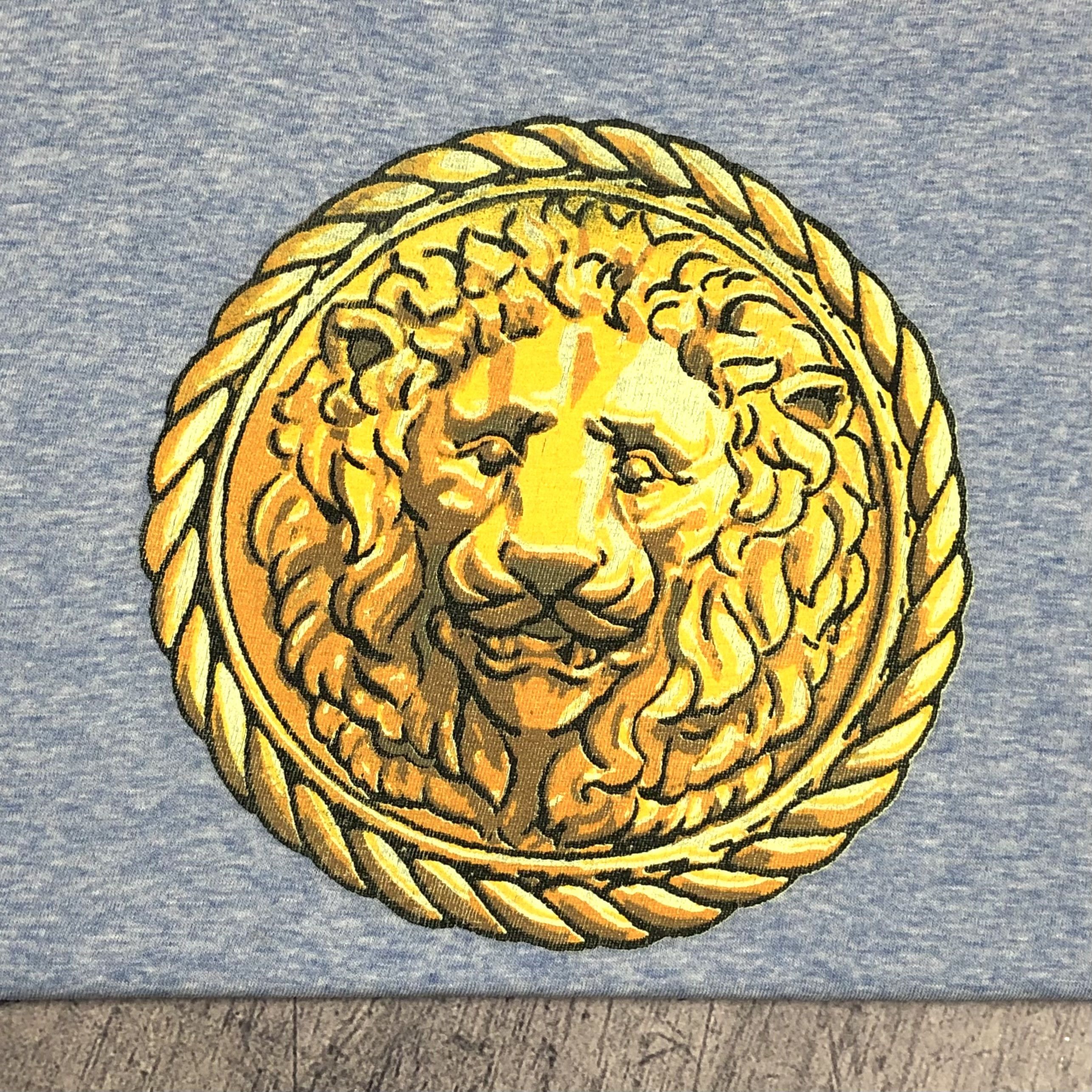 Versace Vintage 90s Gianni Versace Profumi Lion Baroque Rare Tee Size US L / EU 52-54 / 3 - 2 Thumbnail