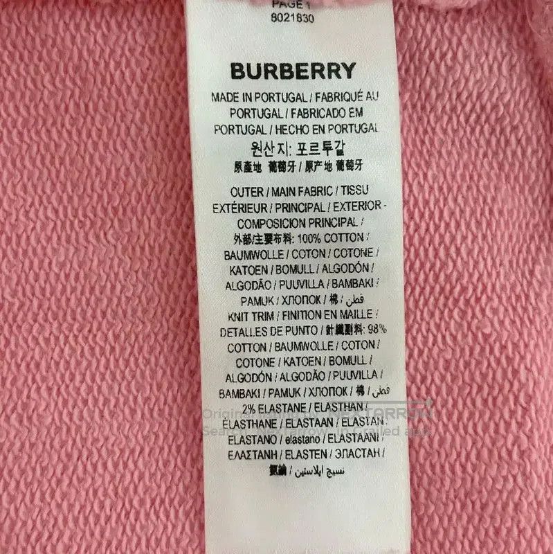 Burberry Burberry Pink Cotton Women's Hoodie. Size XL / US 12-14 / IT 48-50 - 7 Thumbnail