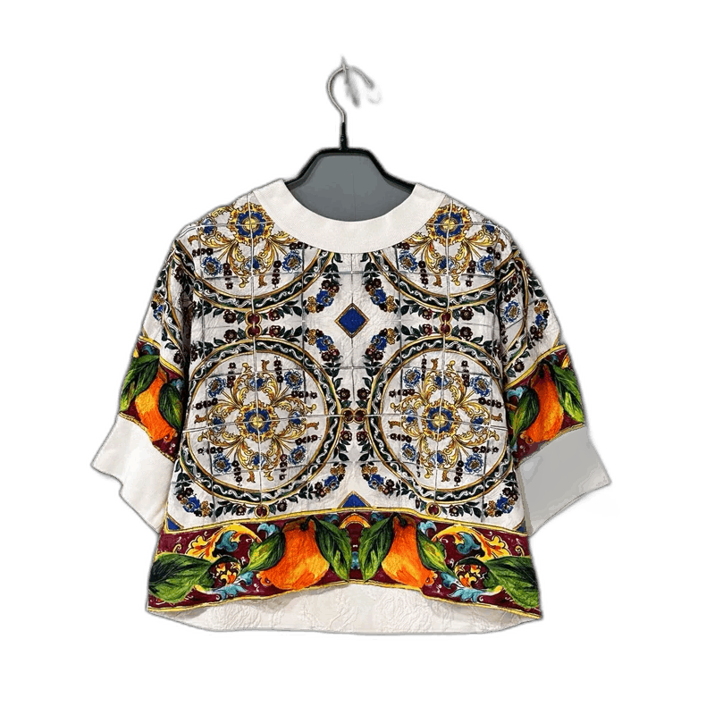 Dolce & Gabbana Embroidered Floral Short Sleeve Sweatshirt Size S / US 4 / IT 40 - 1 Thumbnail