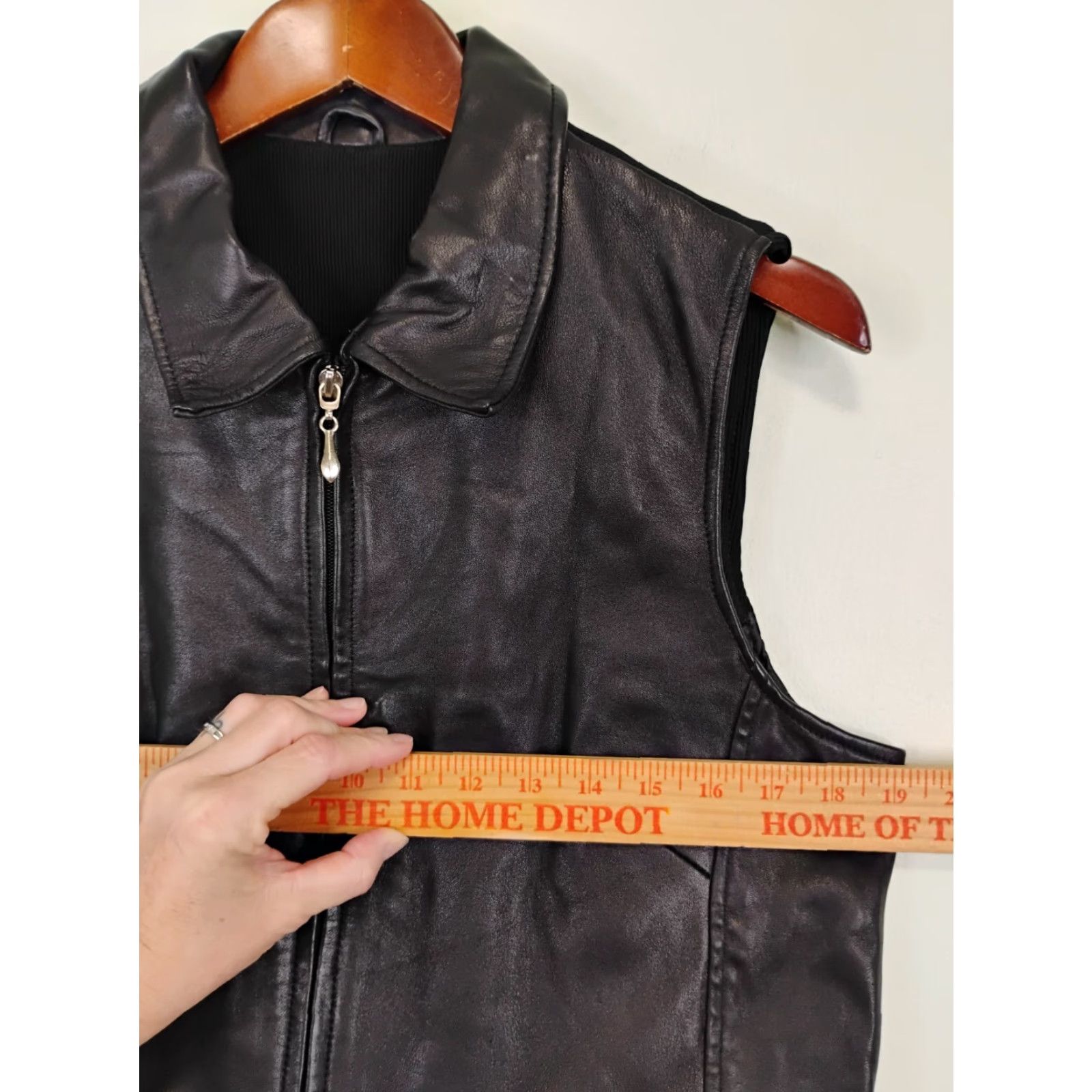Vintage VINTAGE Sienna Studio Leather Vest Full Zip Lined Stretch Back Womens Regular M Black Biker Vest Ladies Medium Size M / US 6-8 / IT 42-44 - 4 Thumbnail