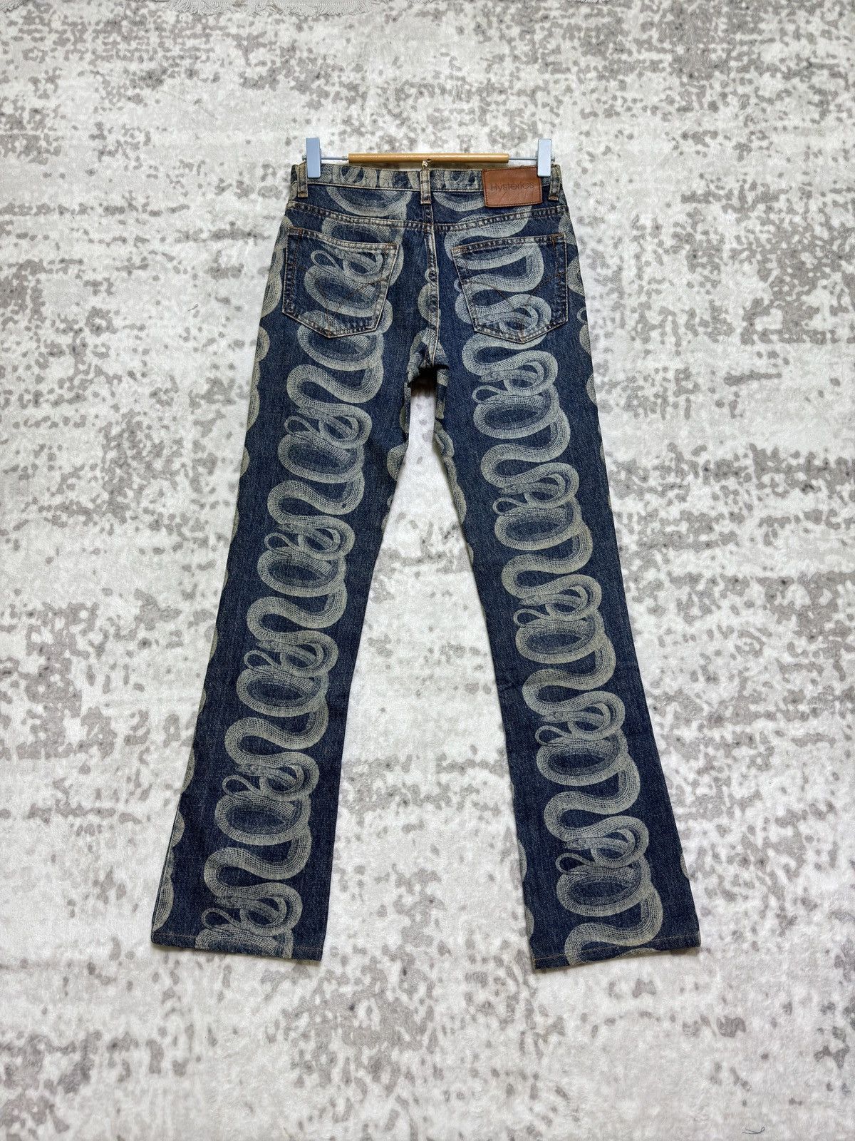 Hysteric Glamour Vintage Hysteric Glamour Flare Iconic Snake Print Denim Size US 27 - 2 Thumbnail