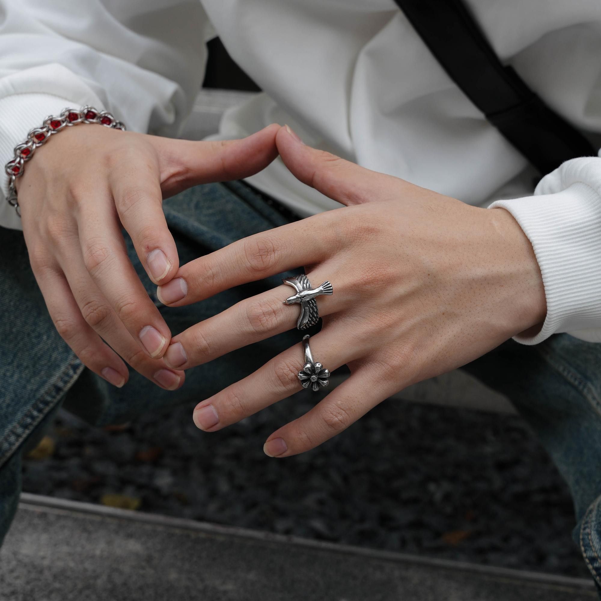 Jewelry Bird Rare Jewelry Rings Open Size Chrome Ring (Size 7-13) Size ONE SIZE - 1 Thumbnail
