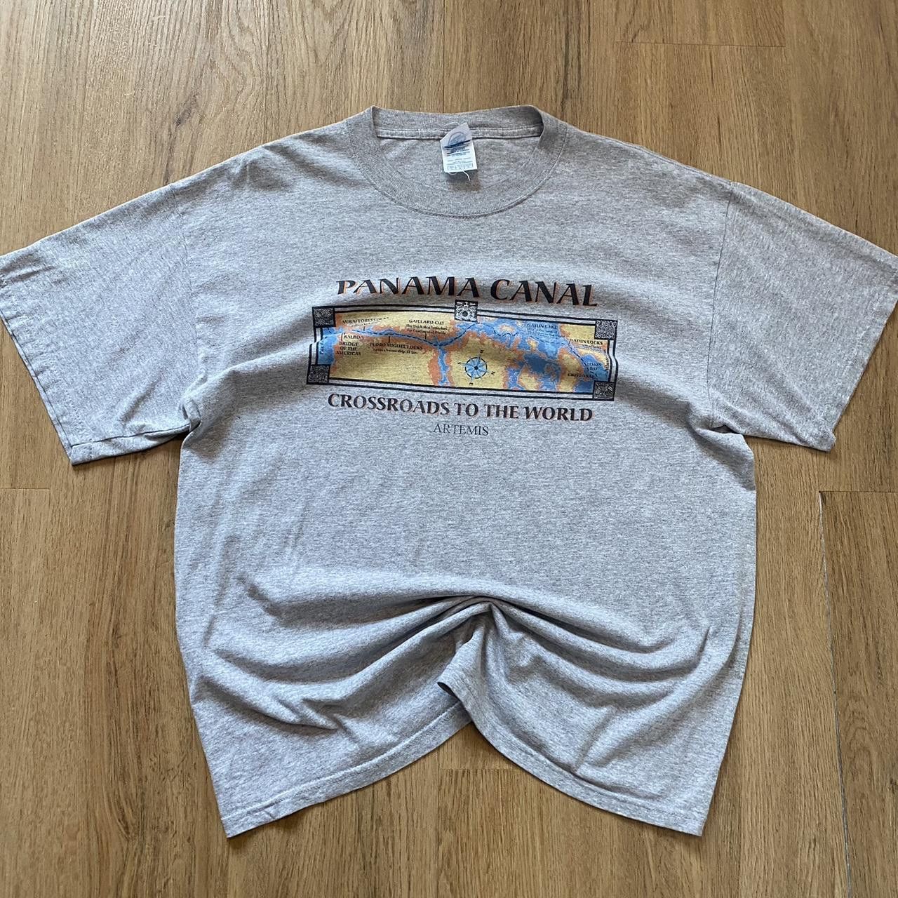 Delta Vintage 90s Panama Canal Boxy Retro y2k Grey Size US L / EU 52-54 / 3 - 1 Thumbnail