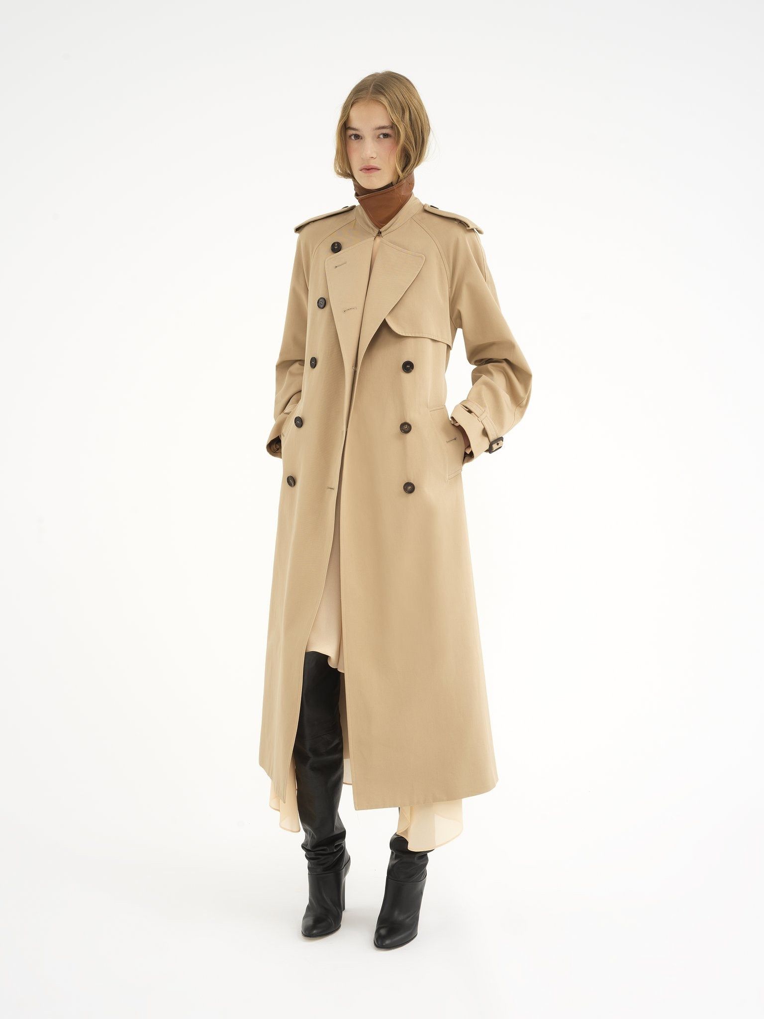 Chloe o1loc1c11125 Classic Trench Coat in Brown Size L / US 10 / IT 46 - 3 Thumbnail