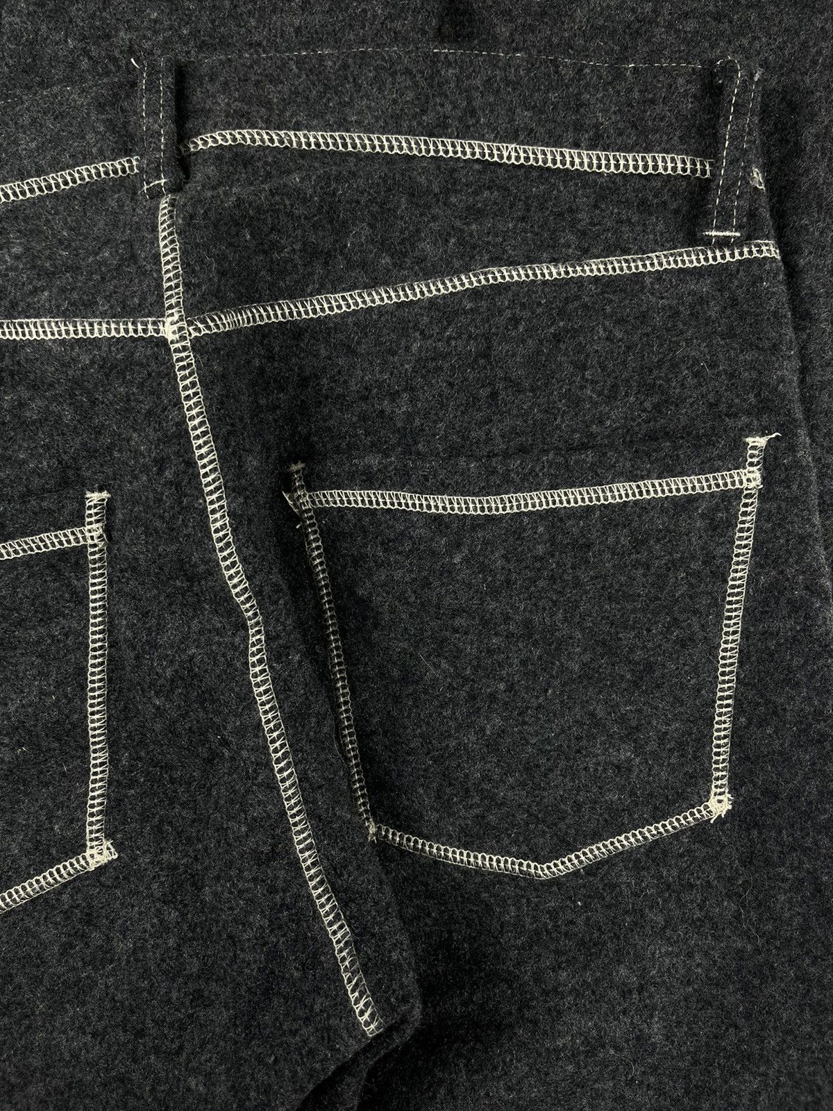 Comme des Garcons × Junya Watanabe × Vintage AW03 Junya Watanabe Contrast Stitch Grey Wool Jeans Size US 29 - 4 Thumbnail