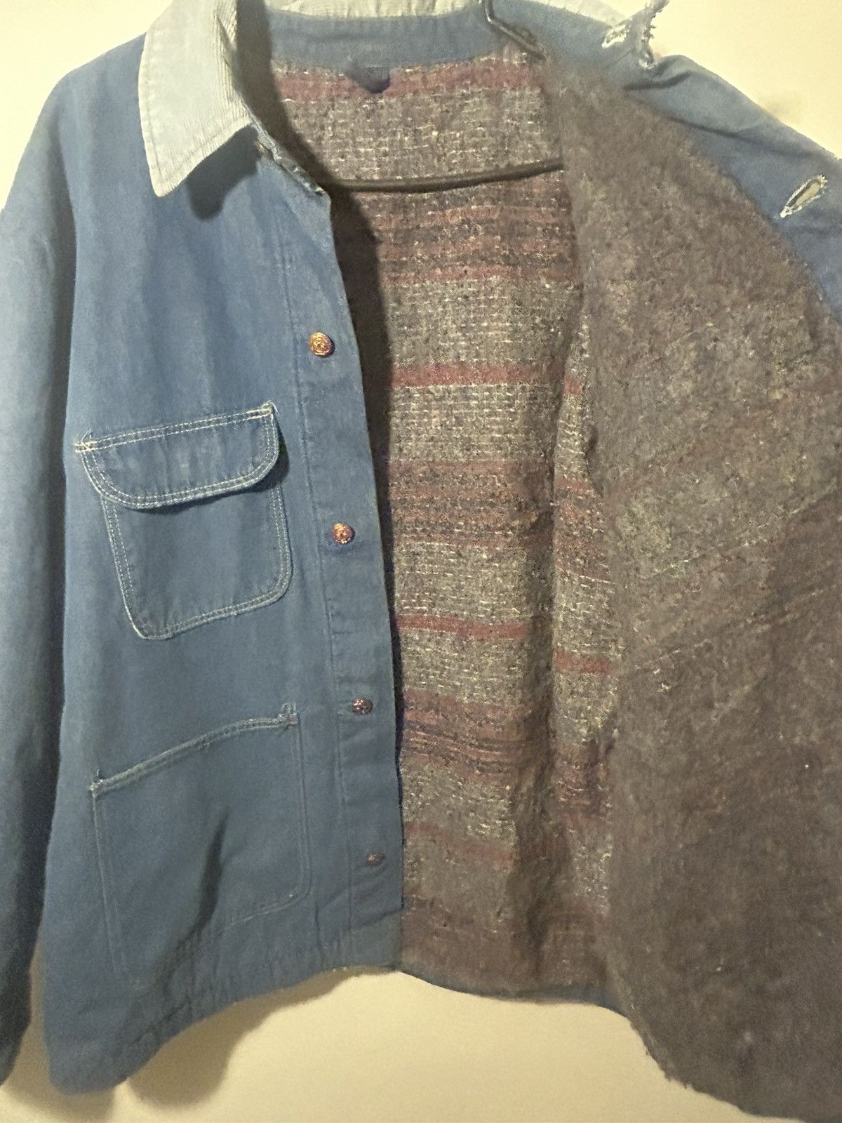 Wrangler Vintage 70s-80s Wrangler Denim Barn Coat Blanket Lined XL 46 Size US XL / EU 56 / 4 - 11 Thumbnail