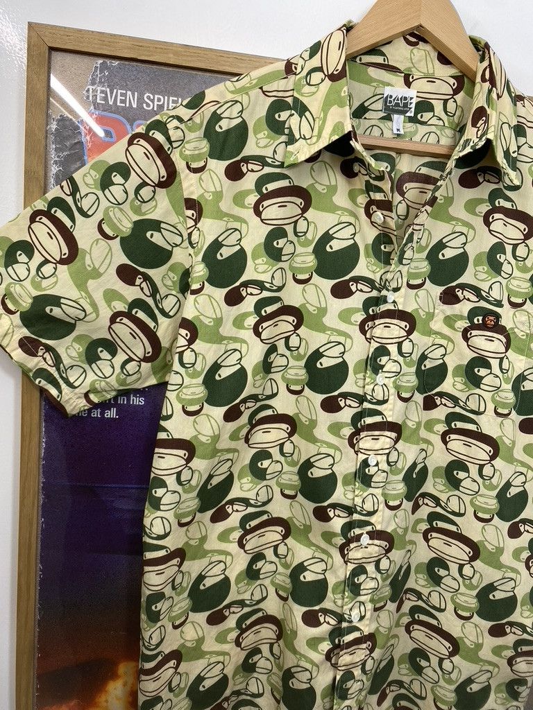 Bape Baby Milo by A Bathing Ape Toy Faces Camo Button Up Shirt Size US M / EU 48-50 / 2 - 4 Thumbnail