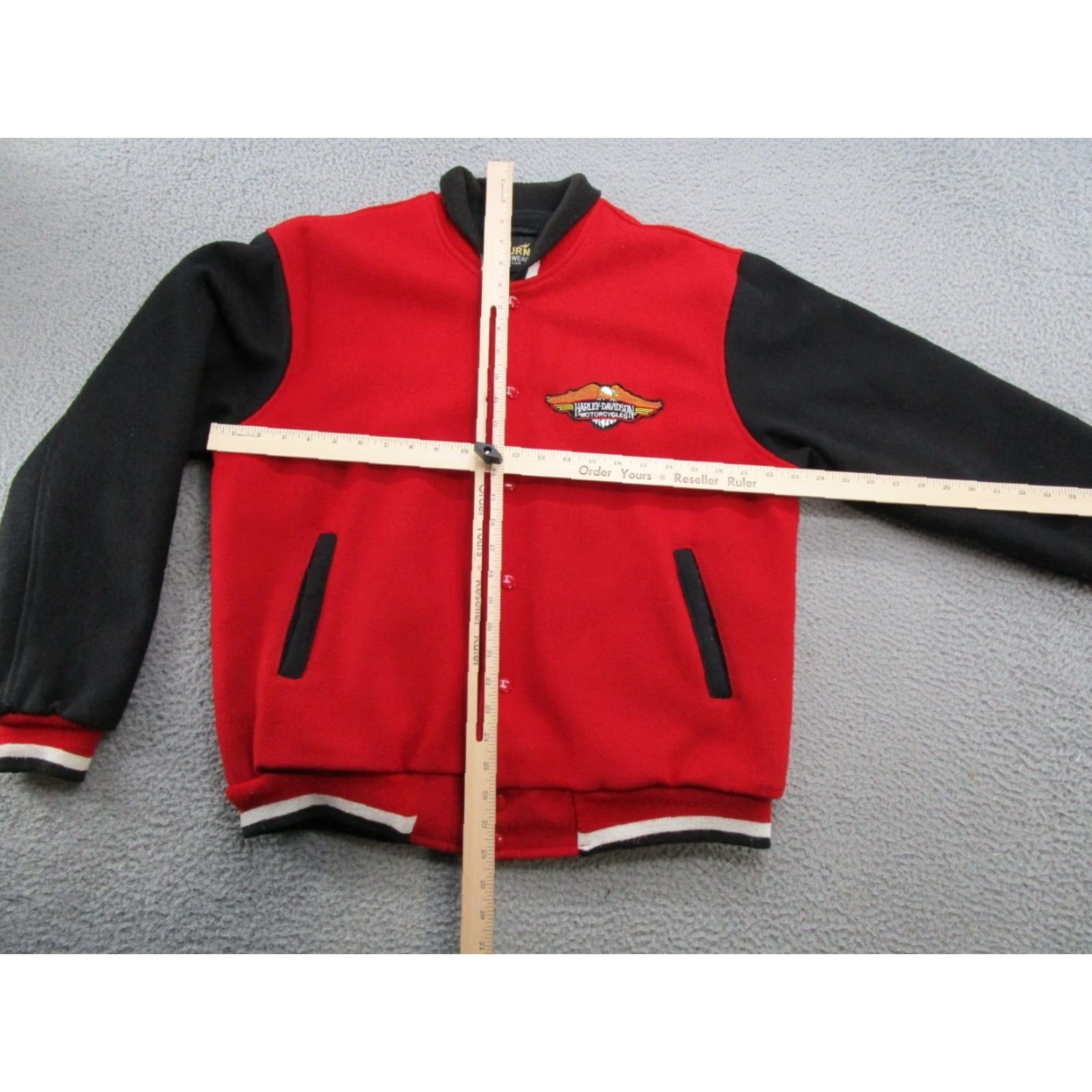 Vintage VTG Auburn Sportswear Harley Patch Varsity Wool Jacket USA Made Read Size US L / EU 52-54 / 3 - 4 Thumbnail