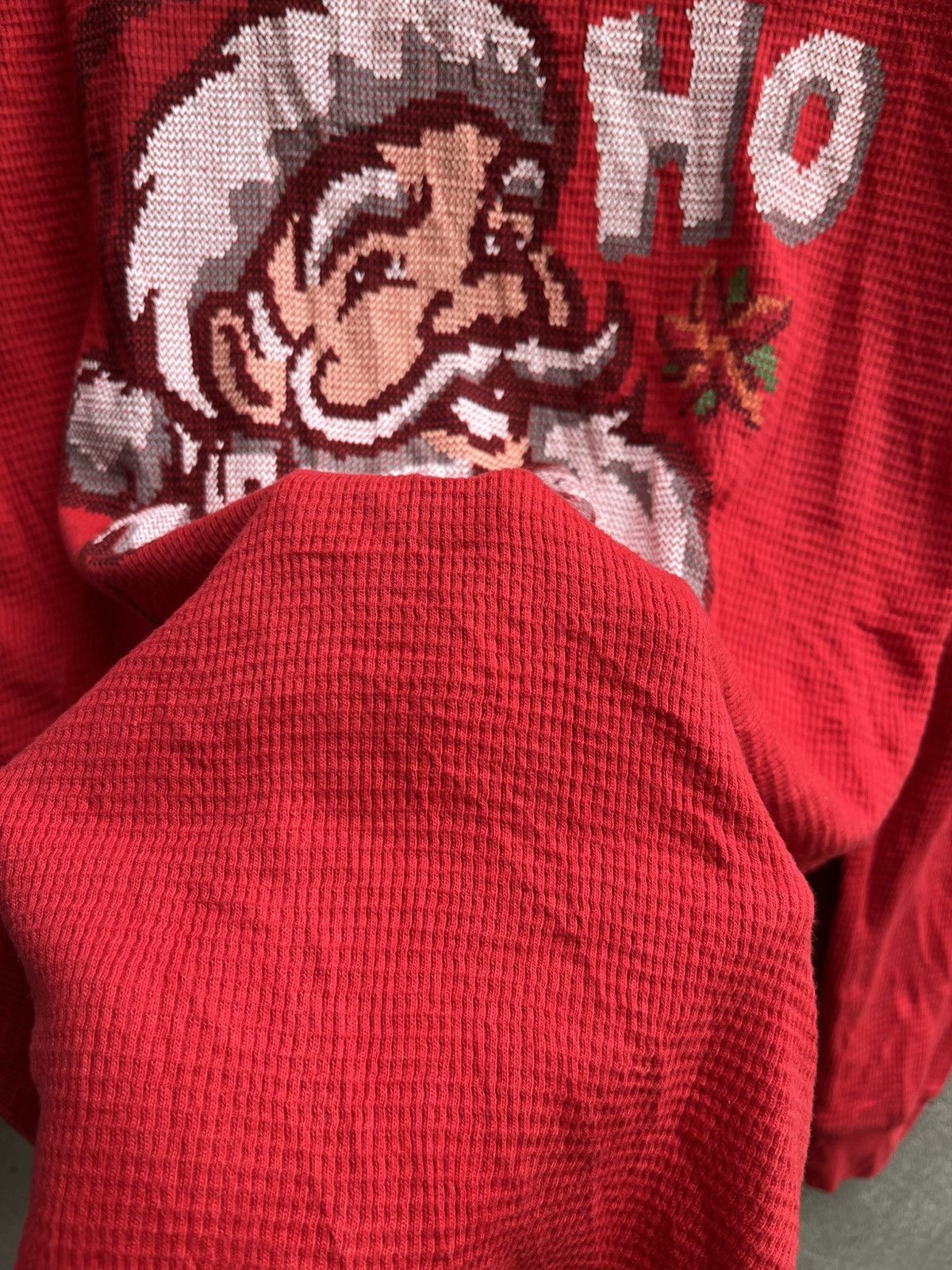 Human Made × Hysteric Glamour × Kapital Vintage Santa “HO HO HO” Tee – Waffle Knit Holiday Shirt Size US M / EU 48-50 / 2 - 6 Thumbnail