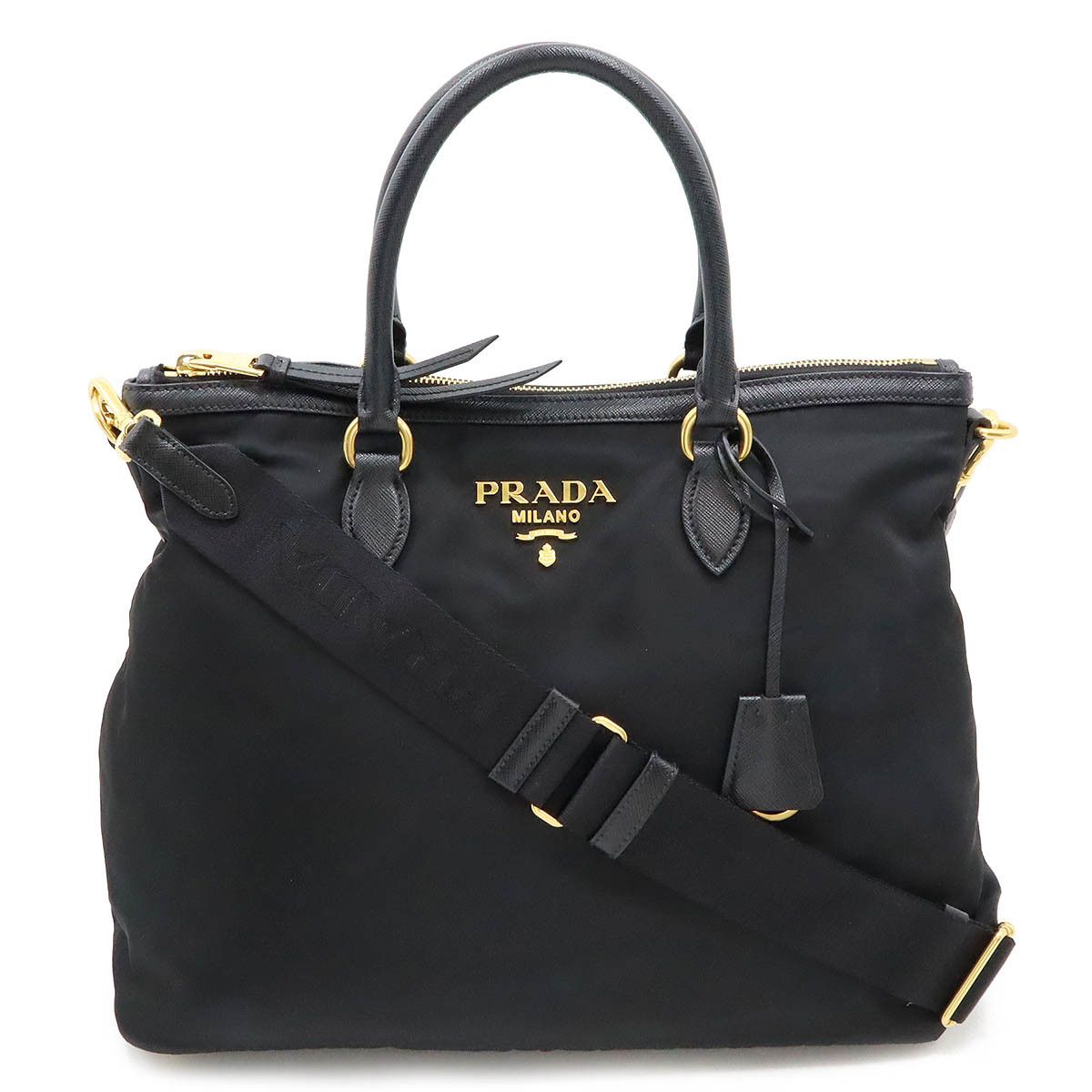 Prada Prada Prada Nylon/Leather 2WAY Tote Bag 1BC060 Canvas Tote Bag 1BC060 in Great Condition Size ONE SIZE - 1 Thumbnail