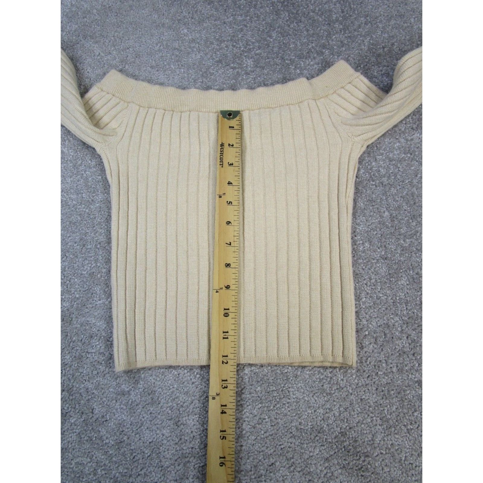 Vintage VINTAGE Aerie Sweater Shirt Women's XS Beige Cropped Knit Pullover Ribbed New Size XS / US 0-2 / IT 36-38 - 7 Thumbnail