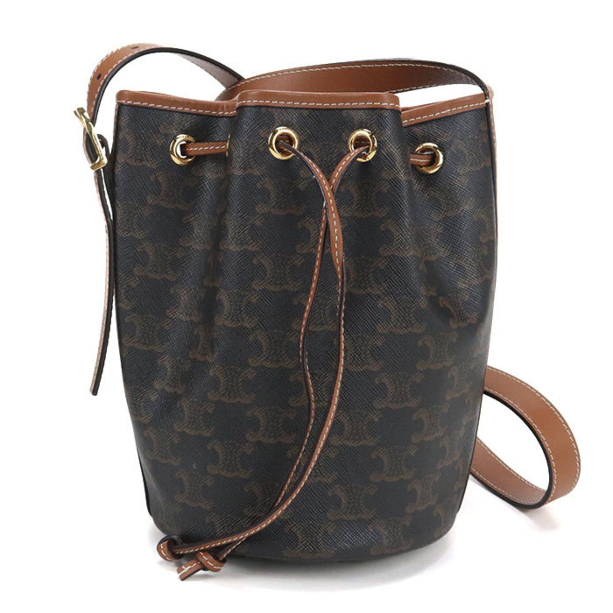 Celine CELINE Triomphe Canvas Shoulder Bag for Women, Brown Size ONE SIZE - 1 Thumbnail