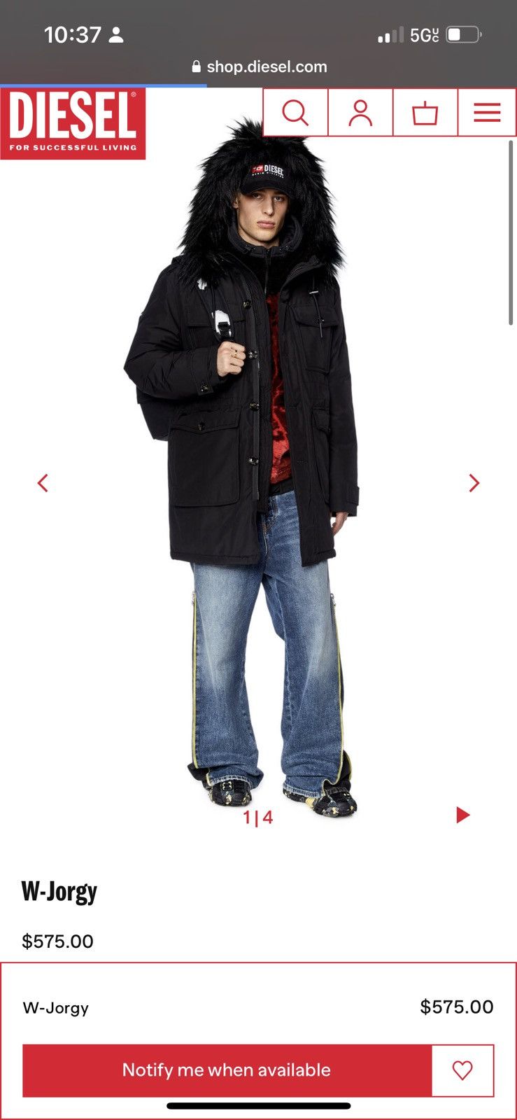 Diesel Diesel W-Jorgy Padded Parka Size US XXL / EU 58 / 5 - 5 Thumbnail