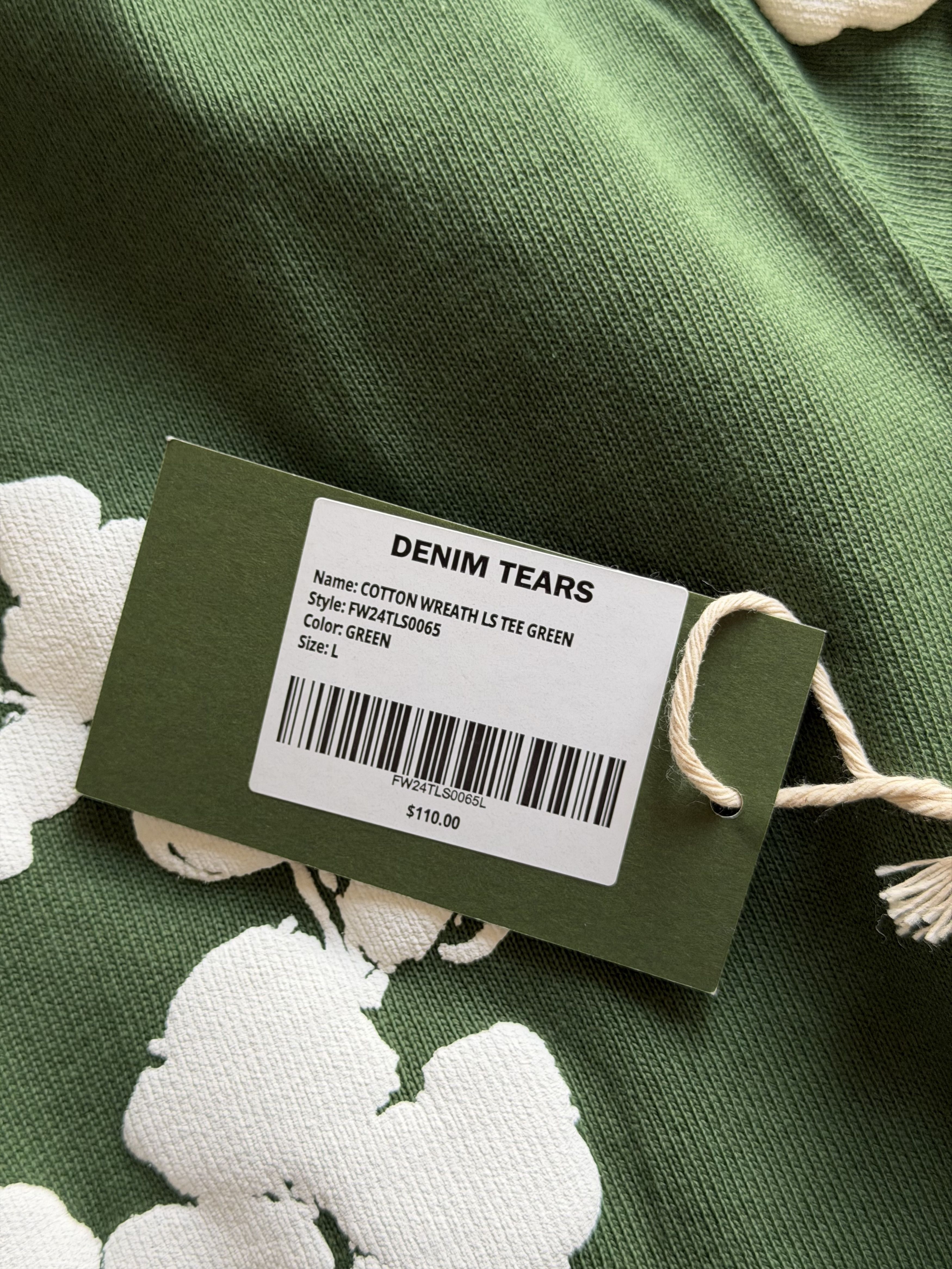 DENIM TEARS Denim Tears Cotton Wreath Long Sleeve Tee in Green Size US L / EU 52-54 / 3 - 9 Thumbnail