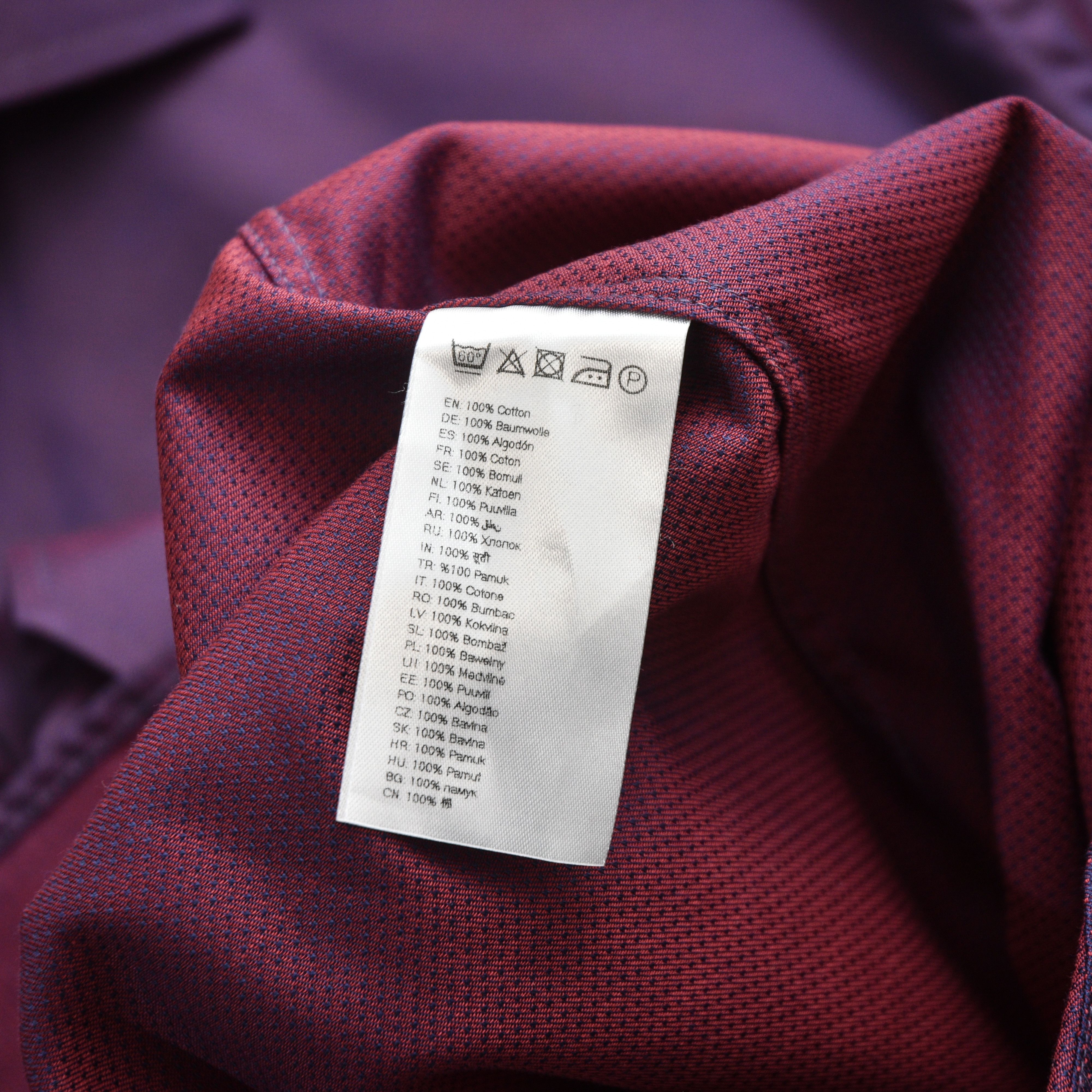 Eton Eton Contemporary Fit Shirt Purple Red Micro Pattern 39 15.5 Size US M / EU 48-50 / 2 - 13 Thumbnail