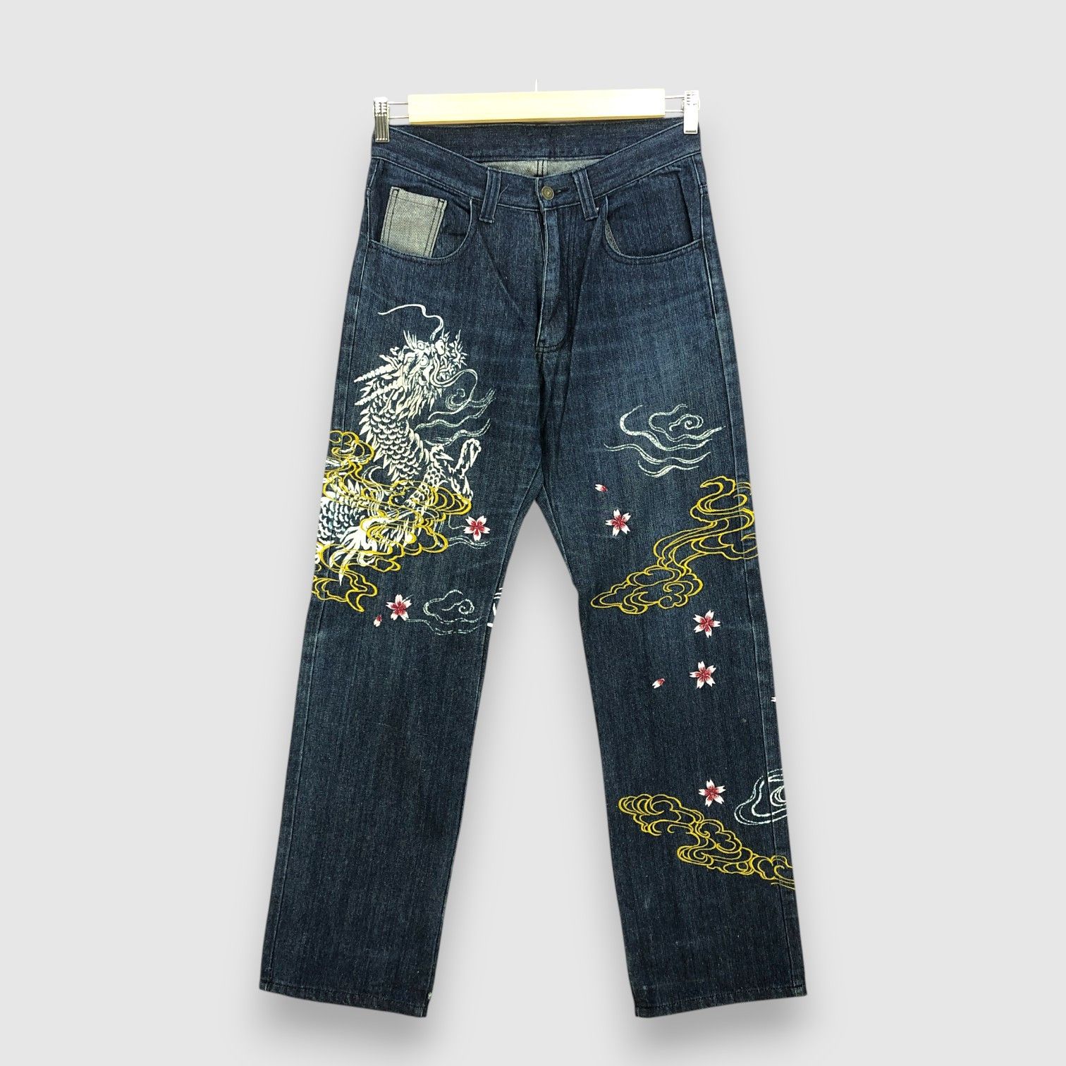 Japanese Brand Vintage Vomanie Japan Jeans Dragon Sukajan Designer Denim Size US 30 / EU 46 - 1 Thumbnail