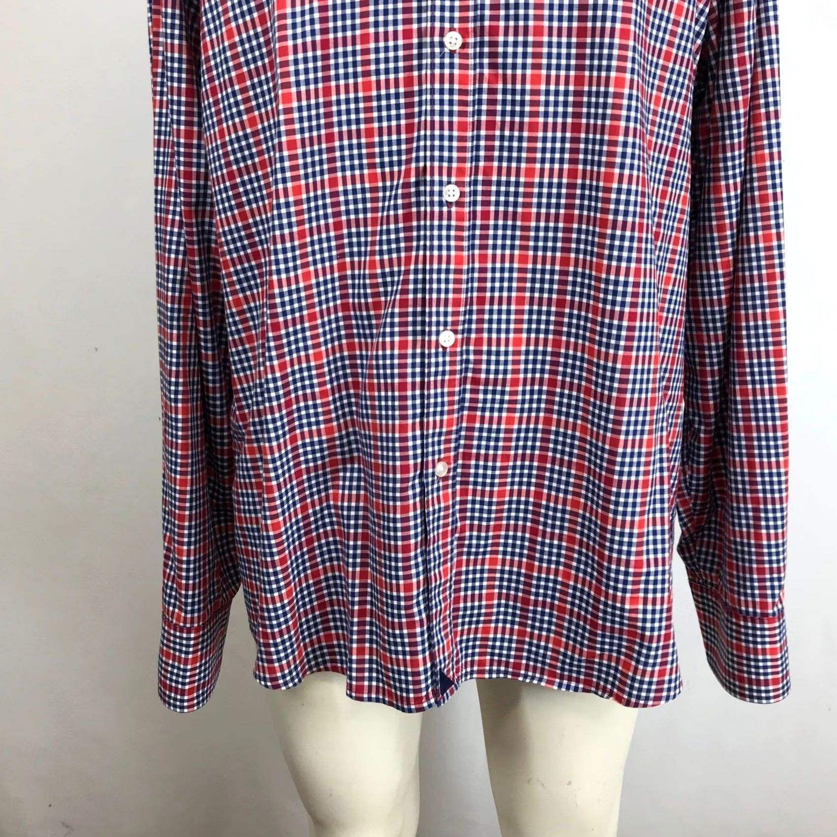 UNTUCKit UNTUCKit Shirt Plaid Long Sleeve Button-Down XX Large Red Blue Mens Regular Casual Workwear Made in USA Size US XXL / EU 58 / 5 - 3 Thumbnail
