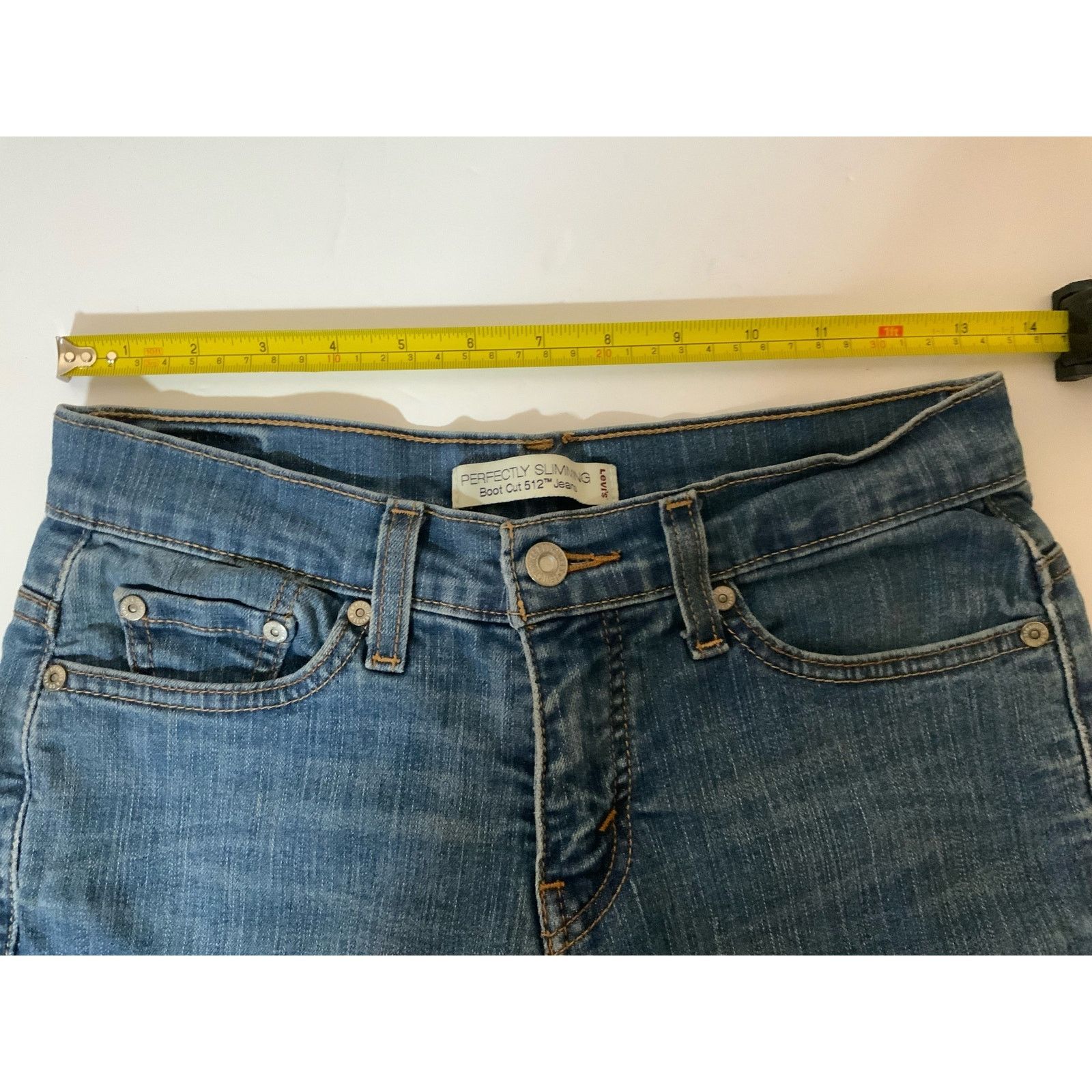 Unknown London Levi Strauss Co 512 Perfectly Slimming Boot Cut Denim Jeans Size 27" / US 4 / IT 40 - 7 Thumbnail