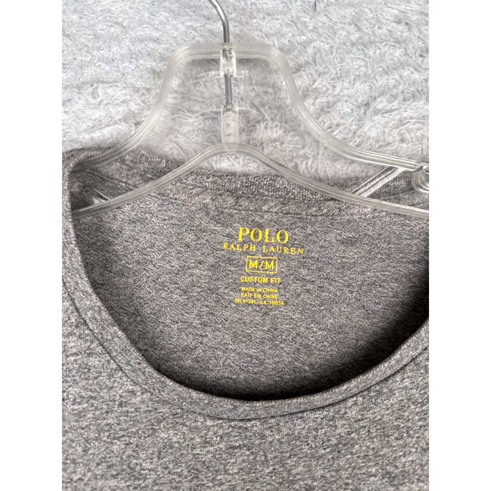 Polo Ralph Lauren Polo Ralph Lauren Shirt Men M Gray Crew Neck Long Sleeve Custom Fit Cotton Jersey Logo All Seasons 90s City Brand Mens Size US M / EU 48-50 / 2 - 6 Thumbnail