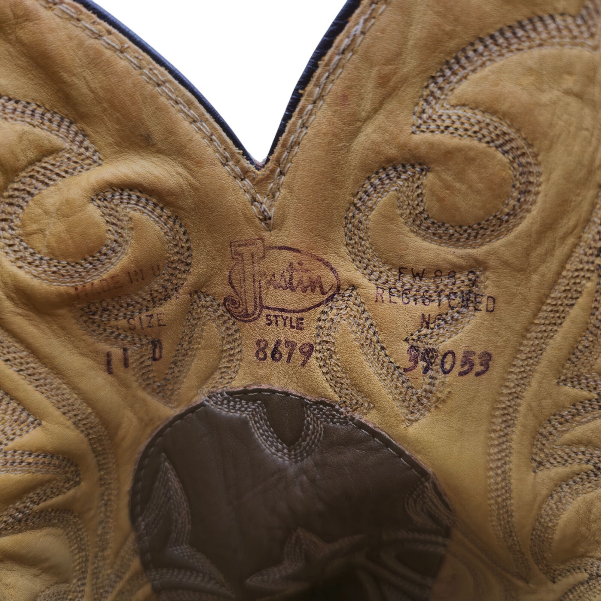 Justin Vintage Exotic Python Snakeskin Justin Mens 11D Brown Cowboy Size US 11 / EU 44 - 15 Thumbnail