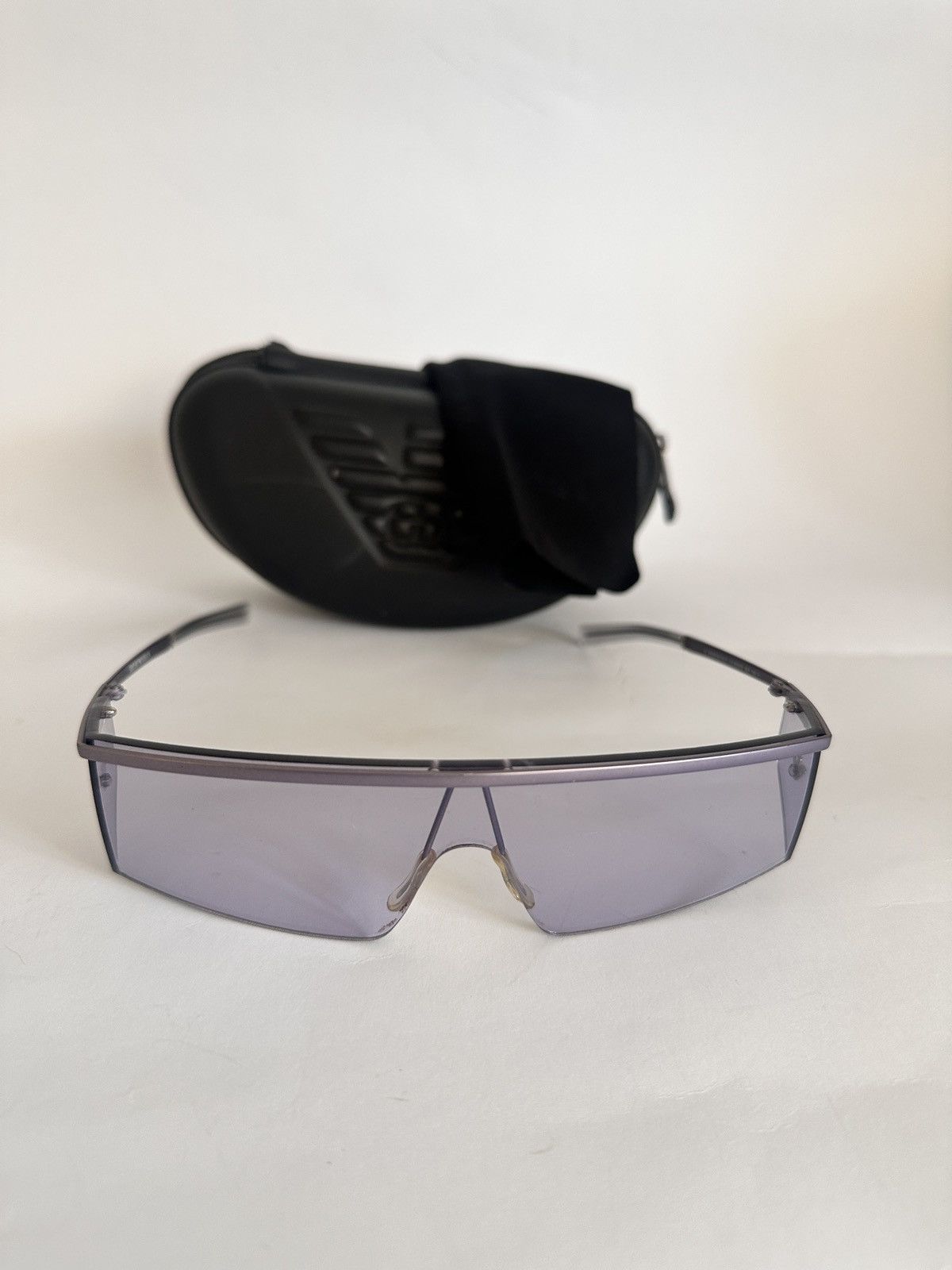 Emporio Armani Emporio Armani Futuristic Shield Sunglasses (Vintage) Size ONE SIZE - 2 Thumbnail