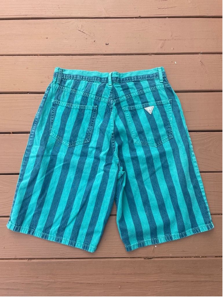 Guess Vintage Guess Striped Denim Shorts Size US 32 / EU 48 - 2 Thumbnail