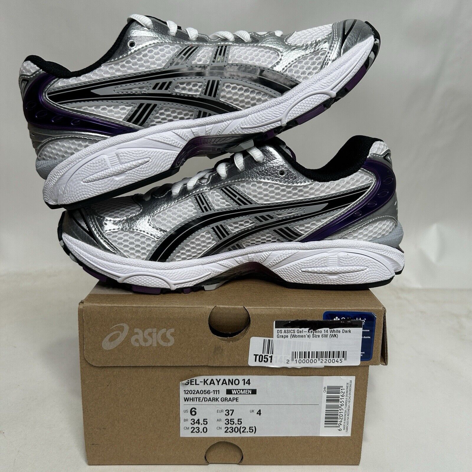 Asics ASICS Gel Kayano 14 WMNS “Silver White Dark Grape” 2024 Size US 6 / IT 36 - 3 Thumbnail