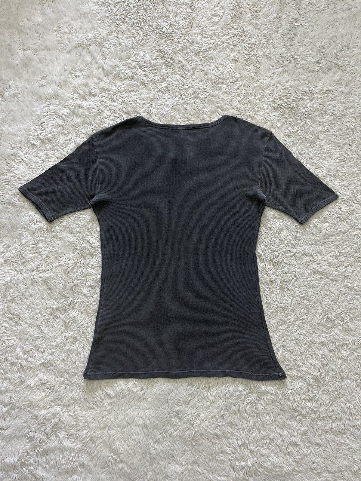 Raf Simons raf simons SS04 black faded ribbed tee Size US L / EU 52-54 / 3 - 17 Thumbnail