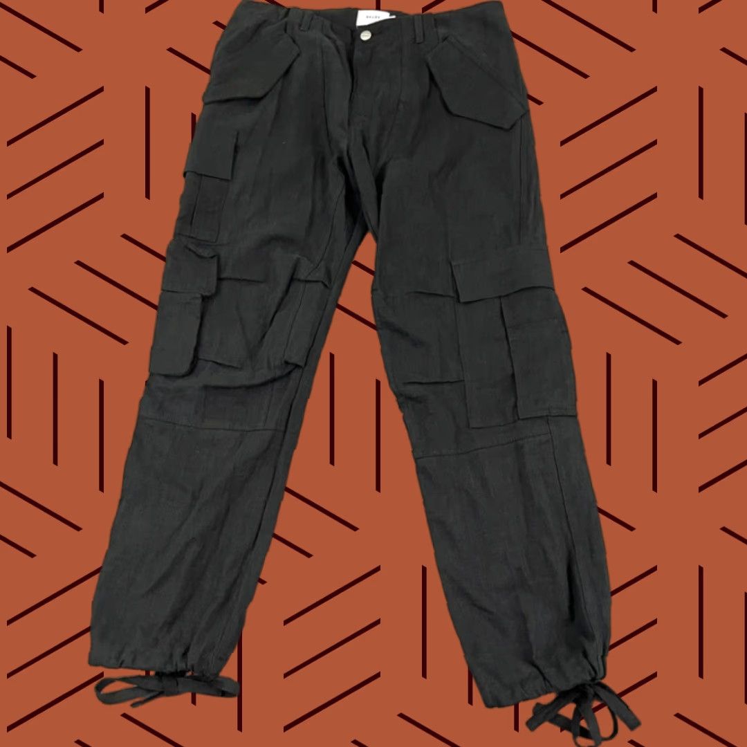 Polo Ralph Lauren VINTAGE Polo Ralph Lauren Mens Cargo Pants Linen Straight Fit 30" Black Summer Autumn Winter Men's Size US 32 / EU 48 - 1 Thumbnail