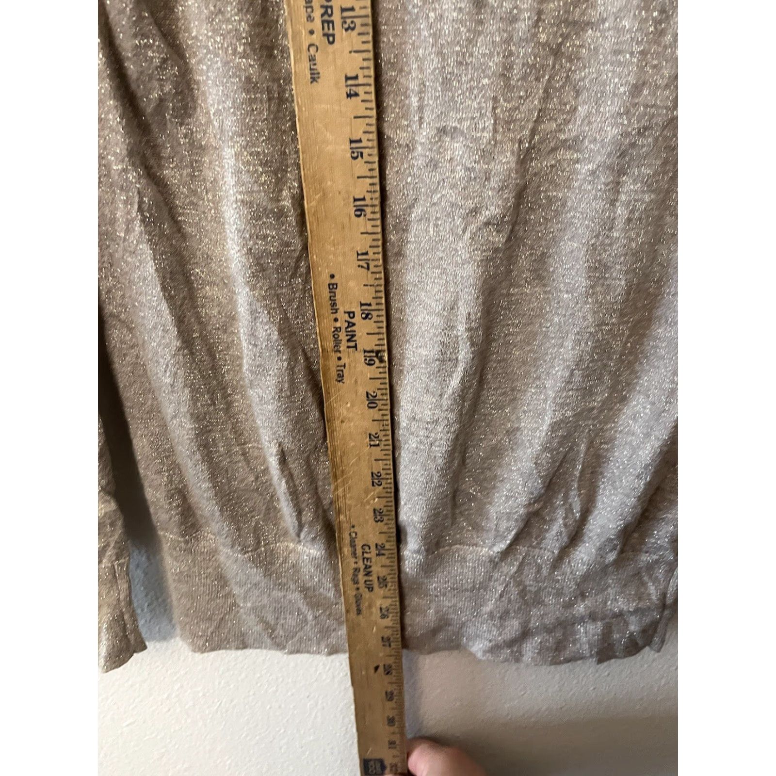 Loft VINTAGE LOFT Lightweight Zip Cardigan Sweater Small Beige Shimmer Business Casual Womens Size S / US 4 / IT 40 - 4 Thumbnail