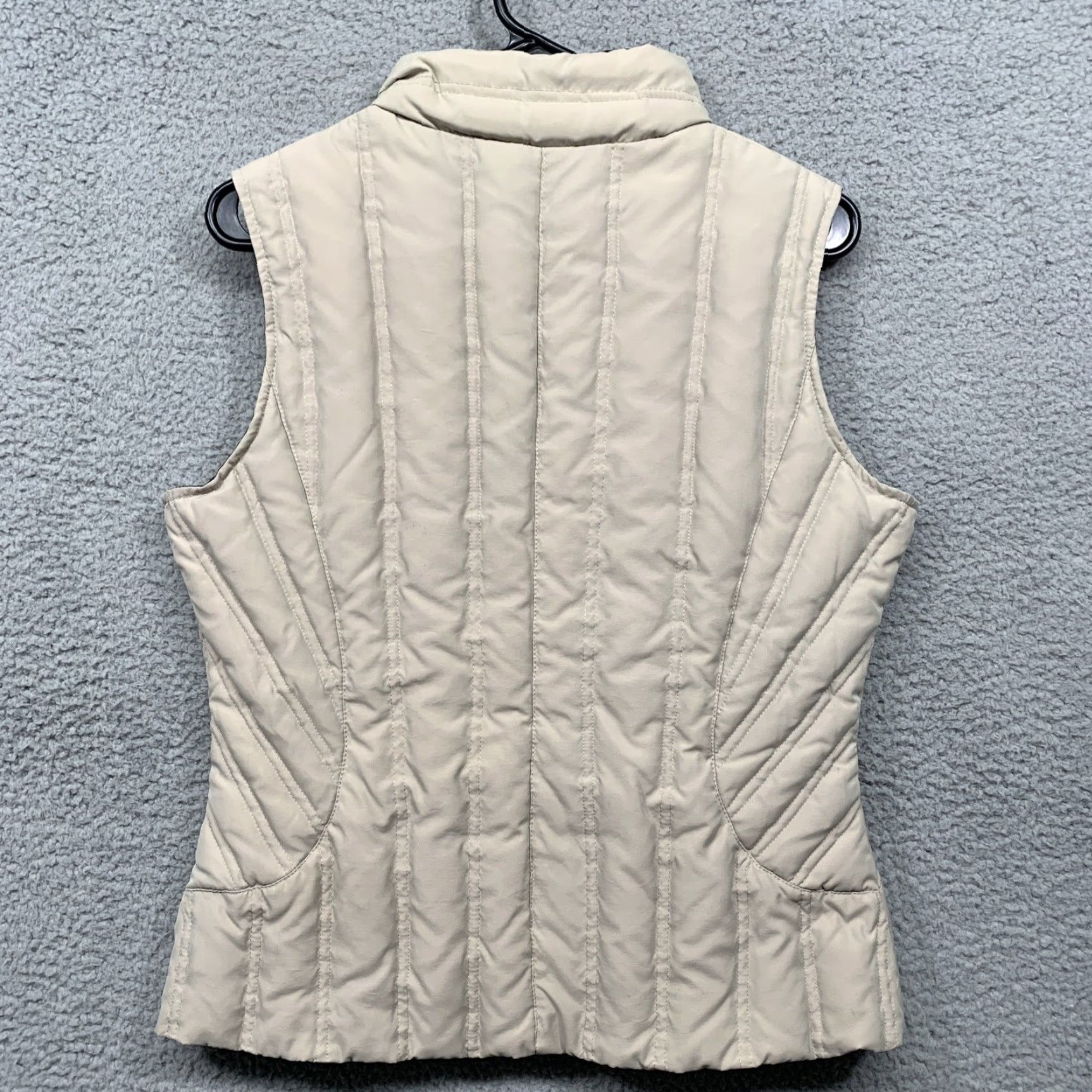 Vintage True Character Vest Women's Small Tan Brown Reversible Goose Down & Feathers Zip Machine Wash Jacket/Coat Short Sleeveless Casual Travel Outdoor Size S / US 4 / IT 40 - 4 Thumbnail
